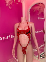 Dark red dance wear outfit