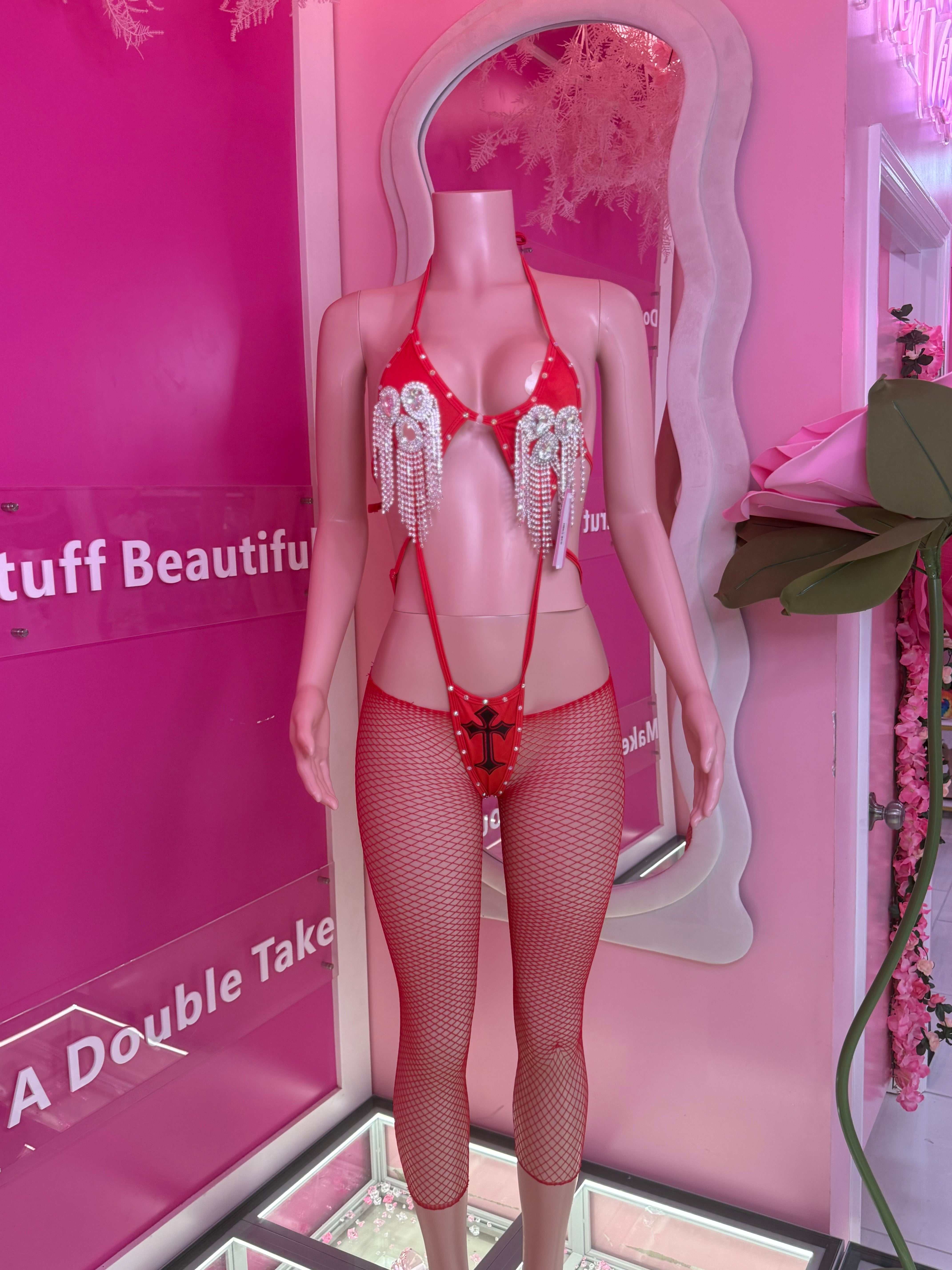 Blinged out dance wear outfit ￼