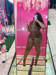 KimK Vibes Faux Fur Skirt Set