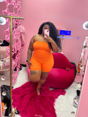 Ribbed Tube Top Romper