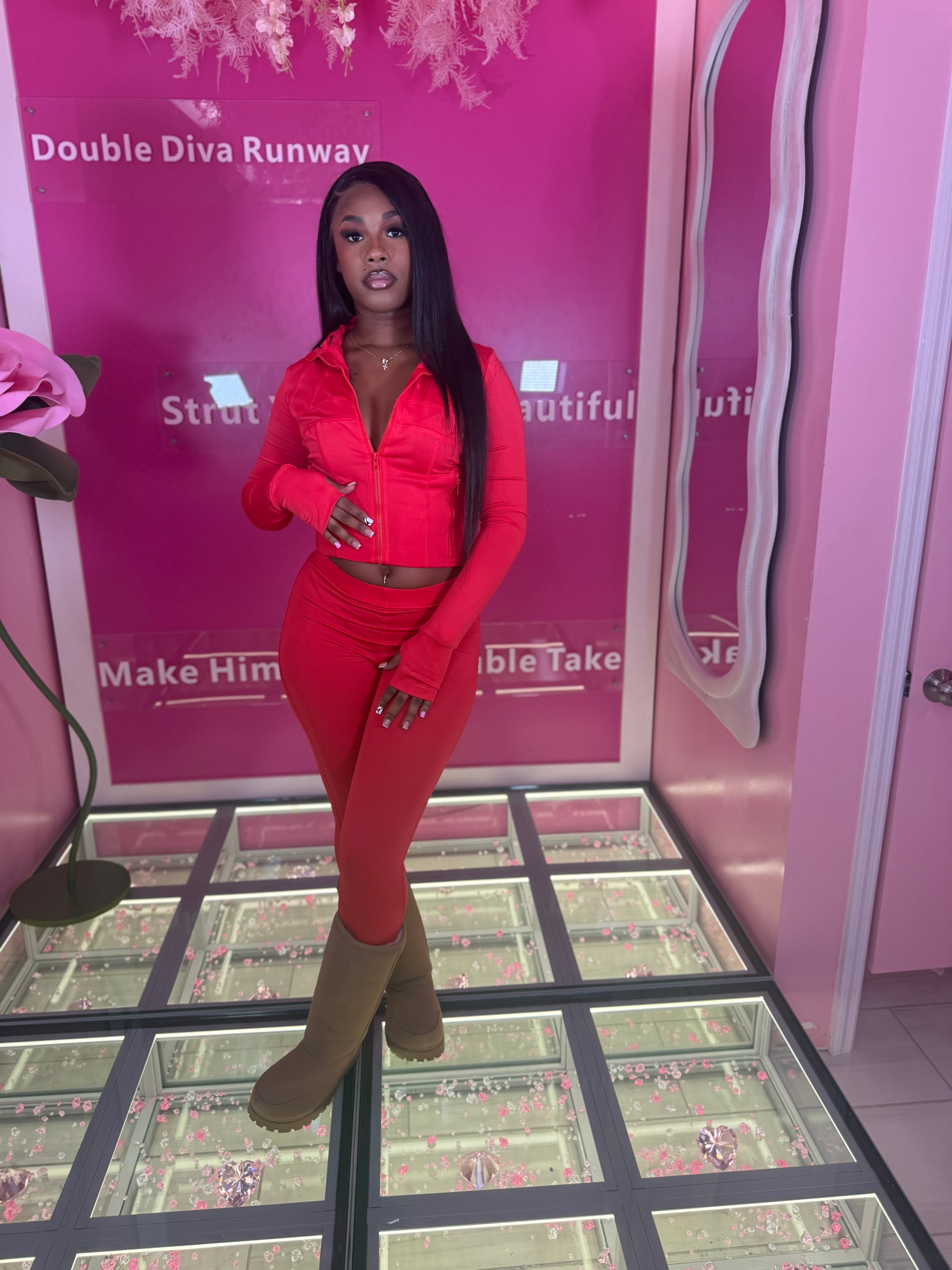 For The Gym Active Wide Leg Pants Set (Lulu inspired set)