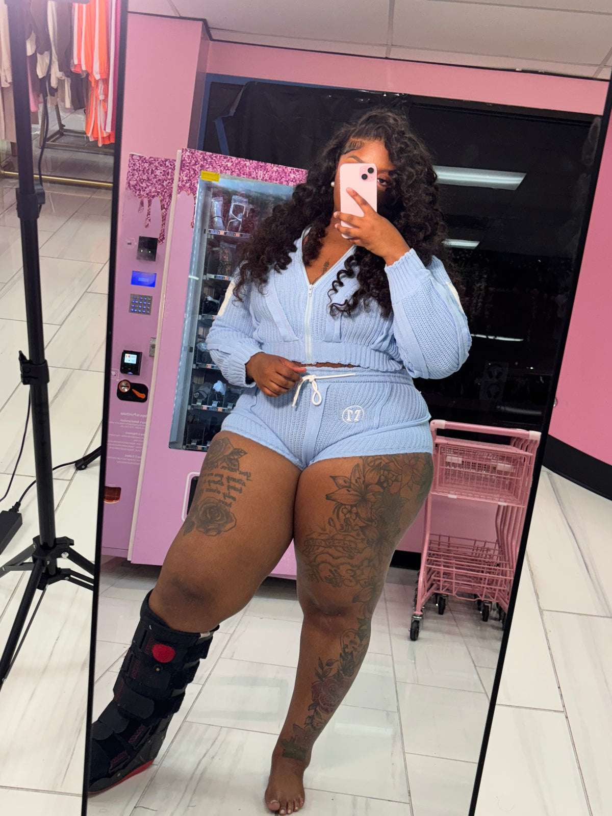 Sporty Sweater Short Set