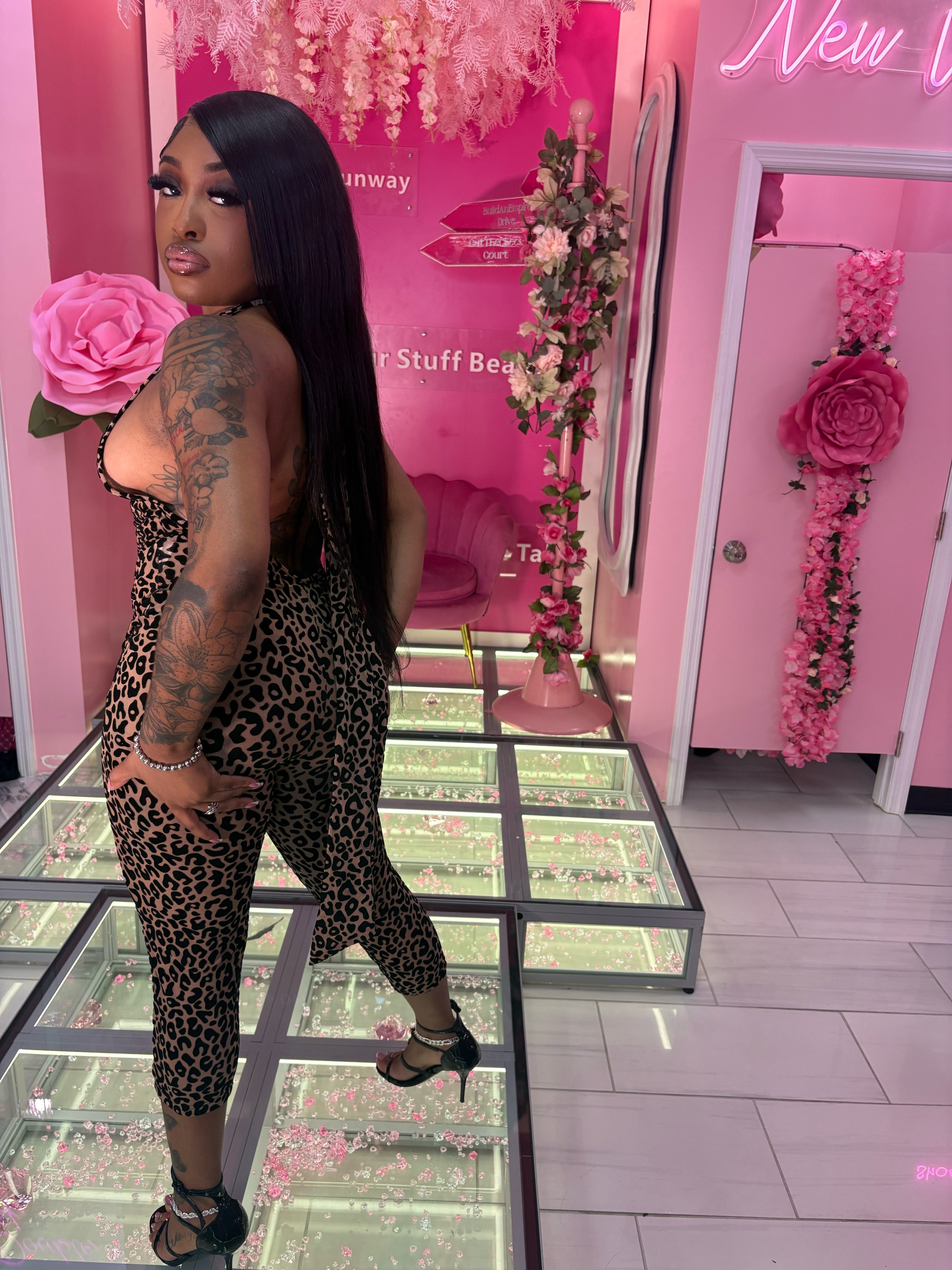 cheetah capri jumper