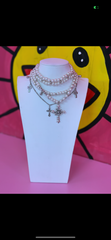 Clutch My Peals & Cross My Heart Necklace Set