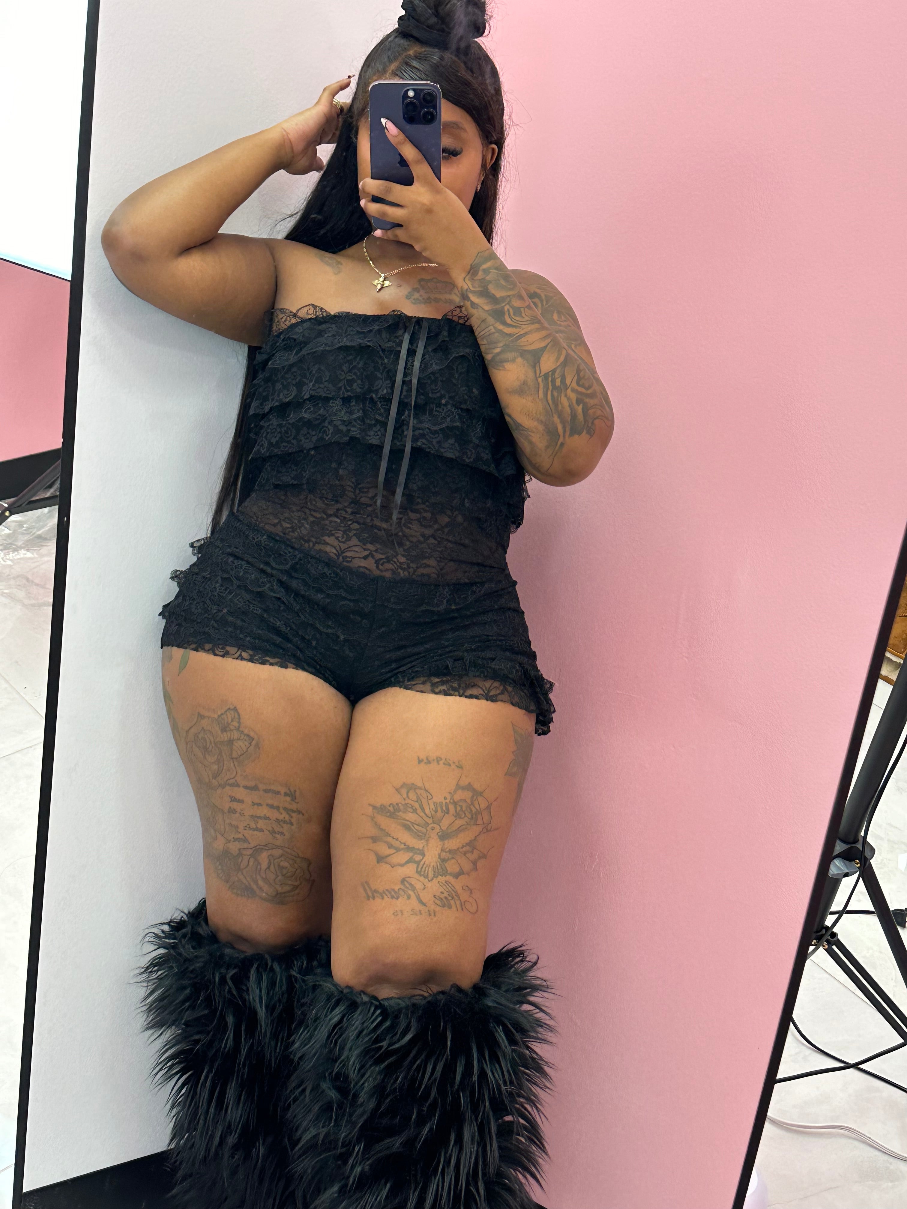 Sexy Lace Ruffle Jumper