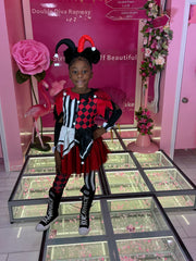 Harlequin Twisted Jester kids Costume