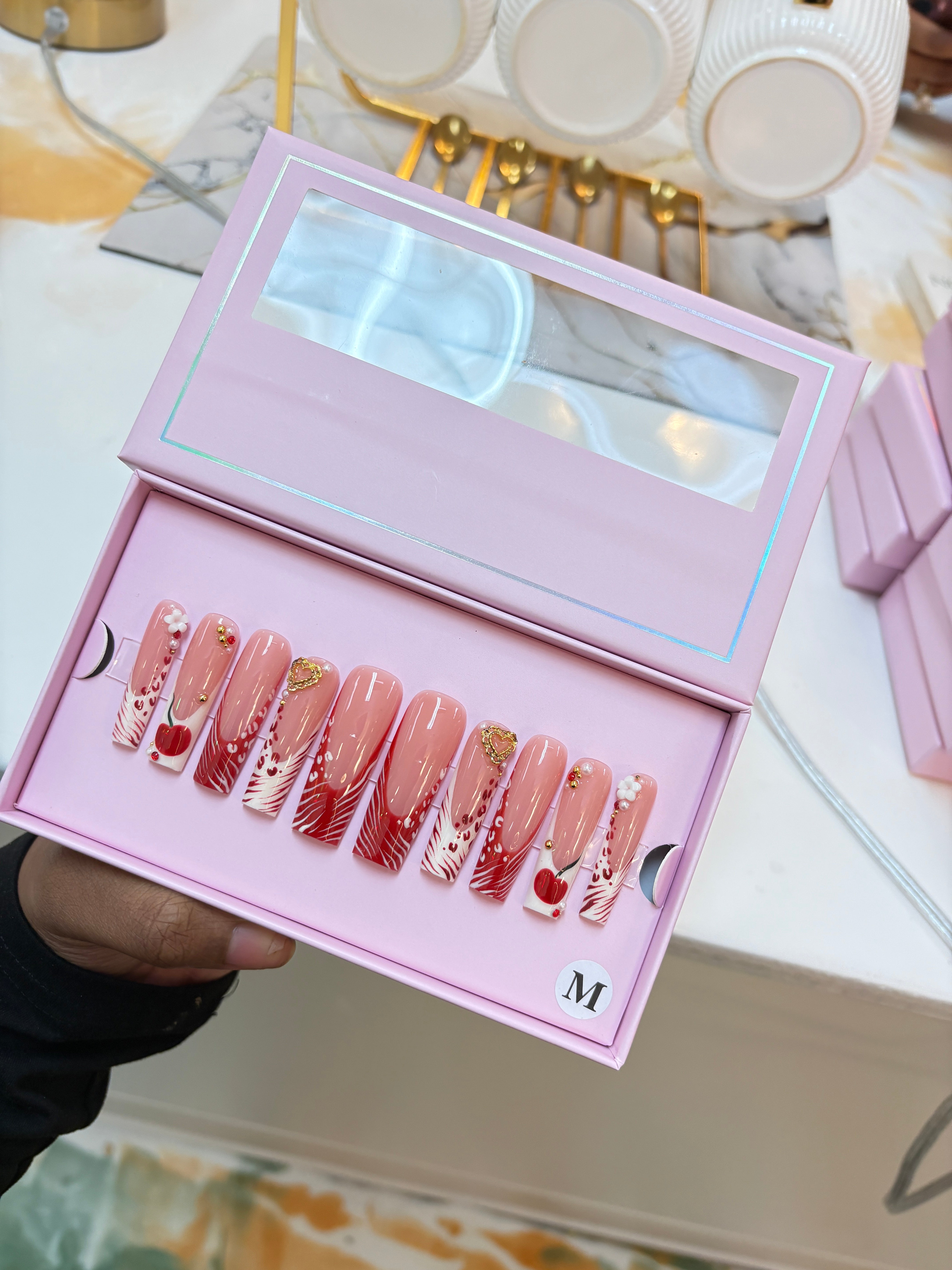 Custom charmer press on nails