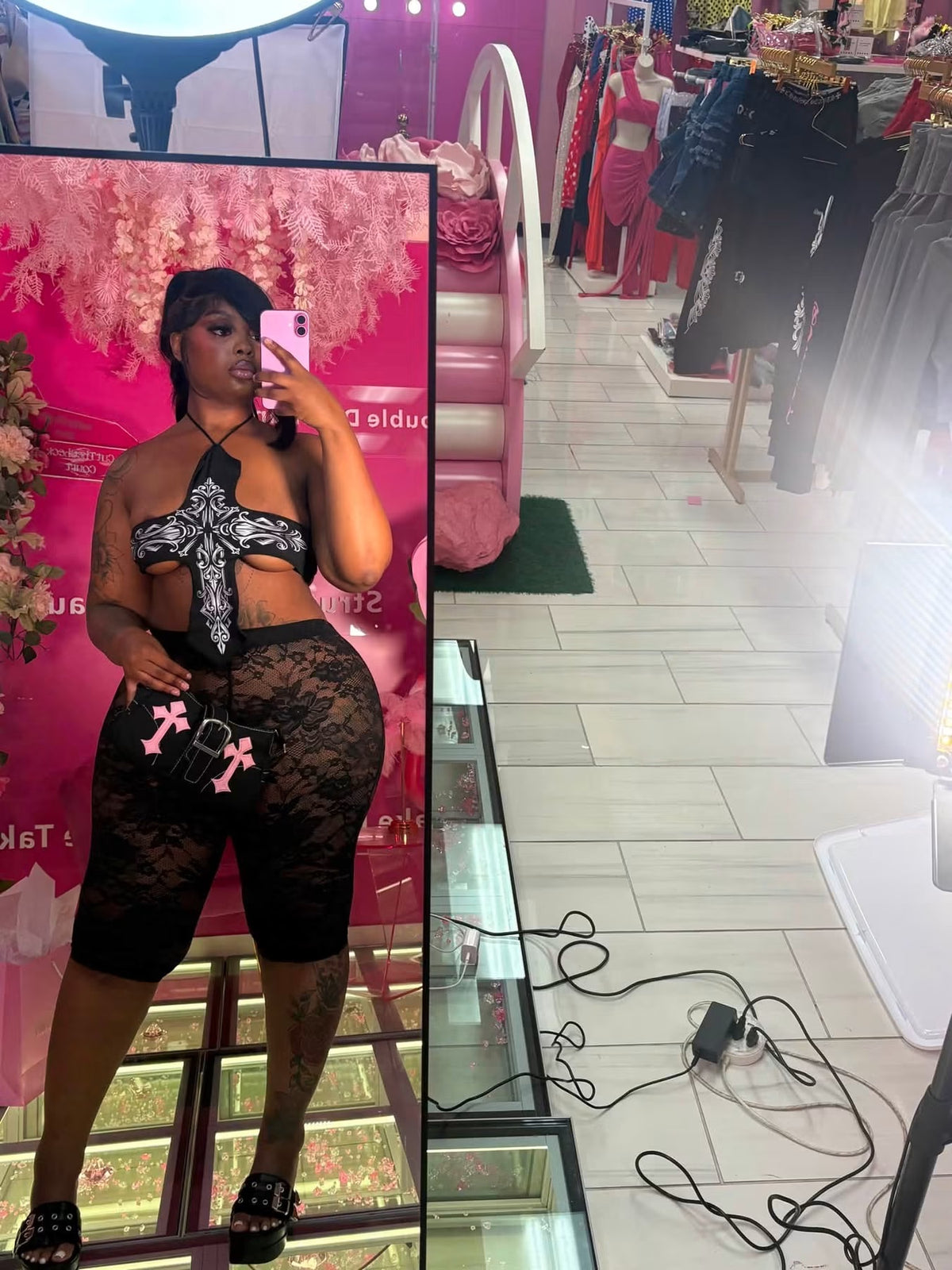 Cross Me Out Top & Sheer Set