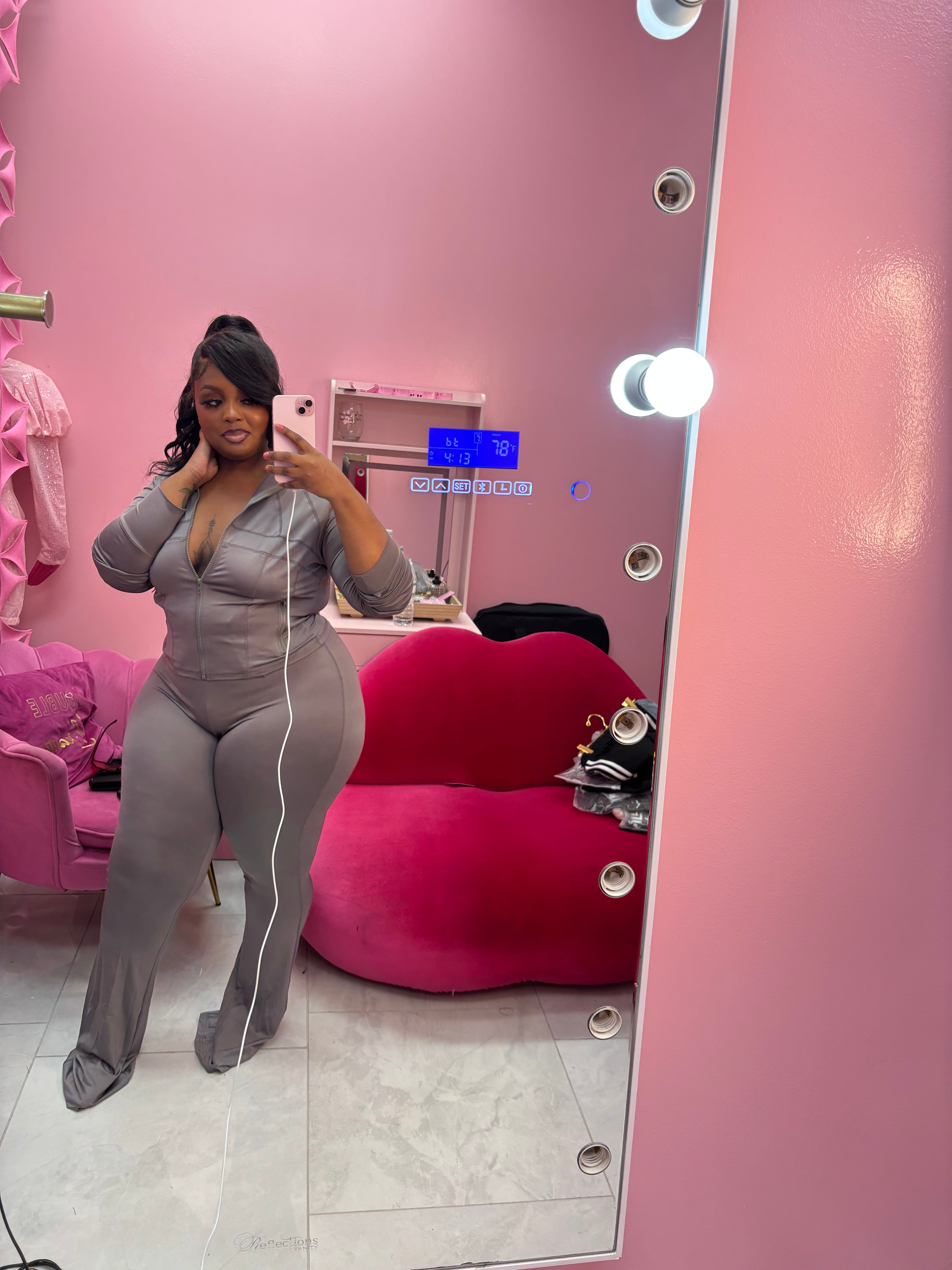 For The Gym Active Wide Leg Pants Set (Lulu inspired set)