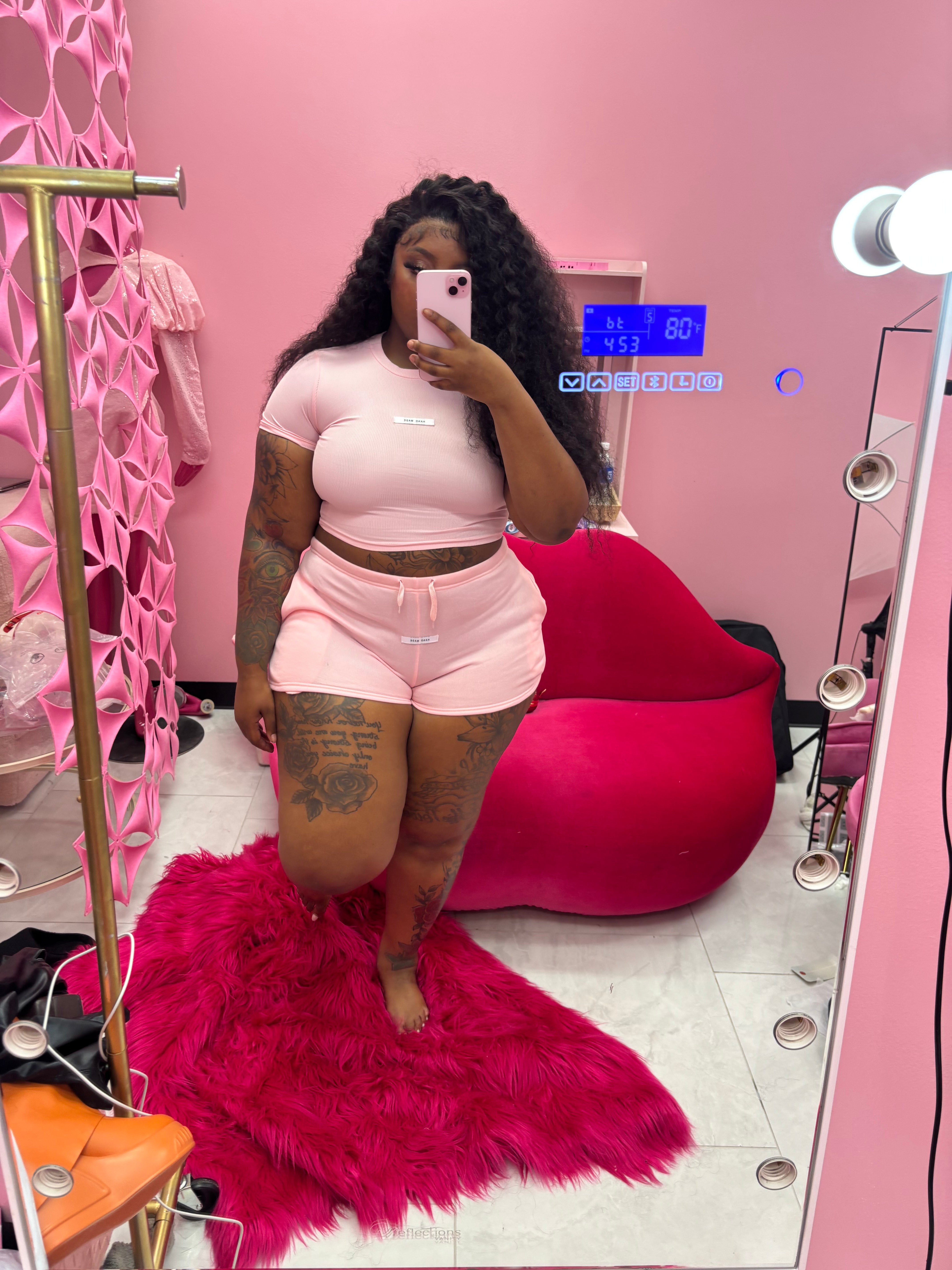 Handmade fitted On the go short set