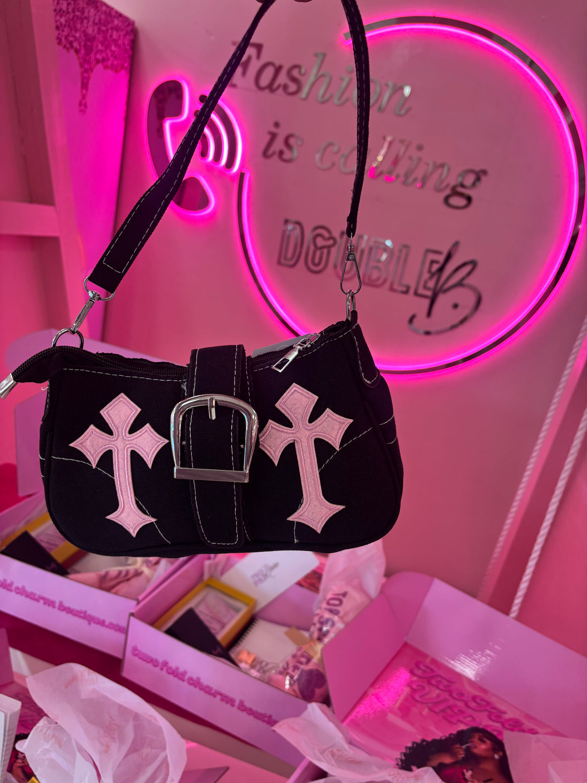Midnight Pink Cross Purse