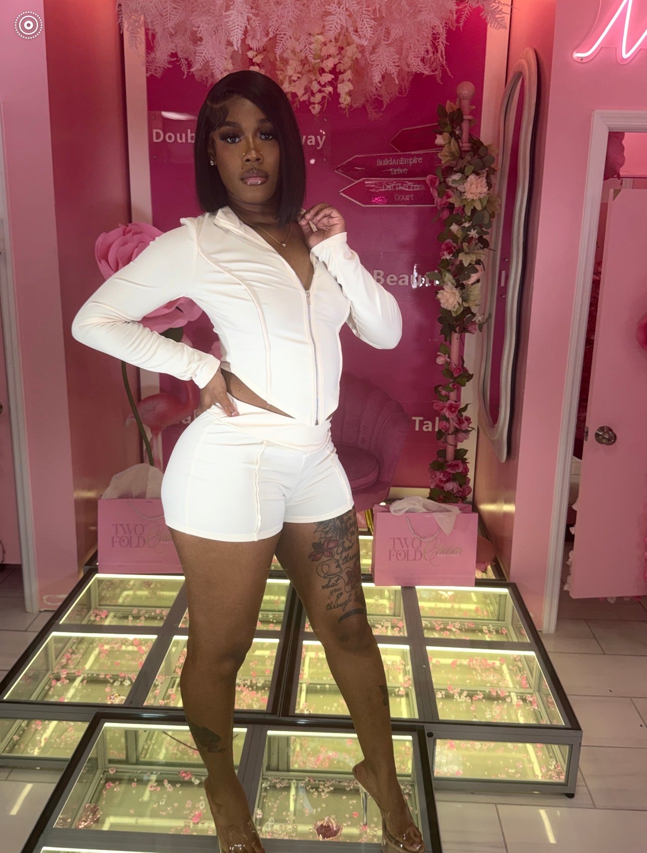 Pretty In Zipper Short Set
