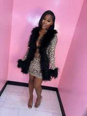 The Sexy Cheetah Girl Fur Skirt Set