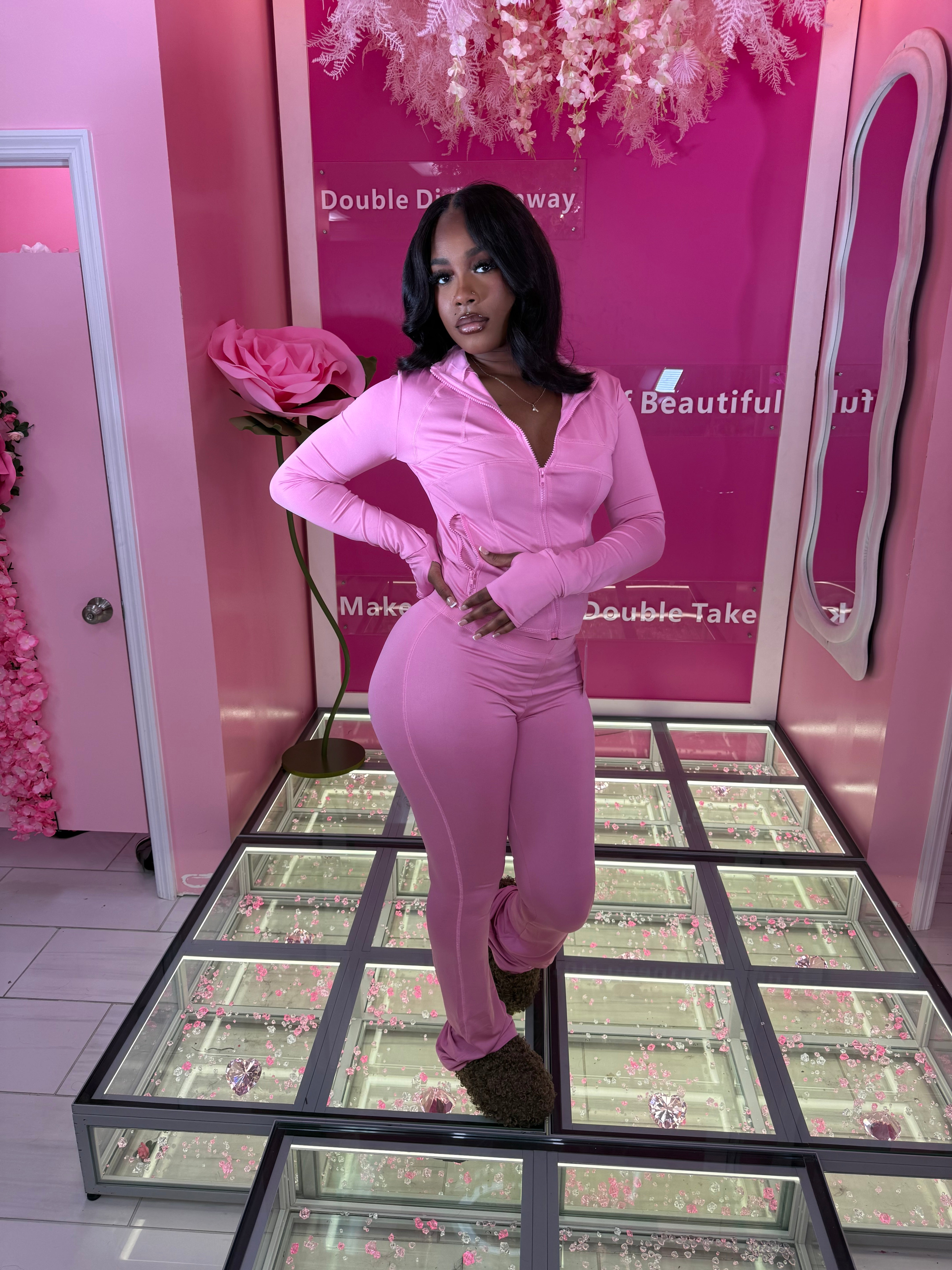 For The Gym Active Wide Leg Pants Set (Lulu inspired set)