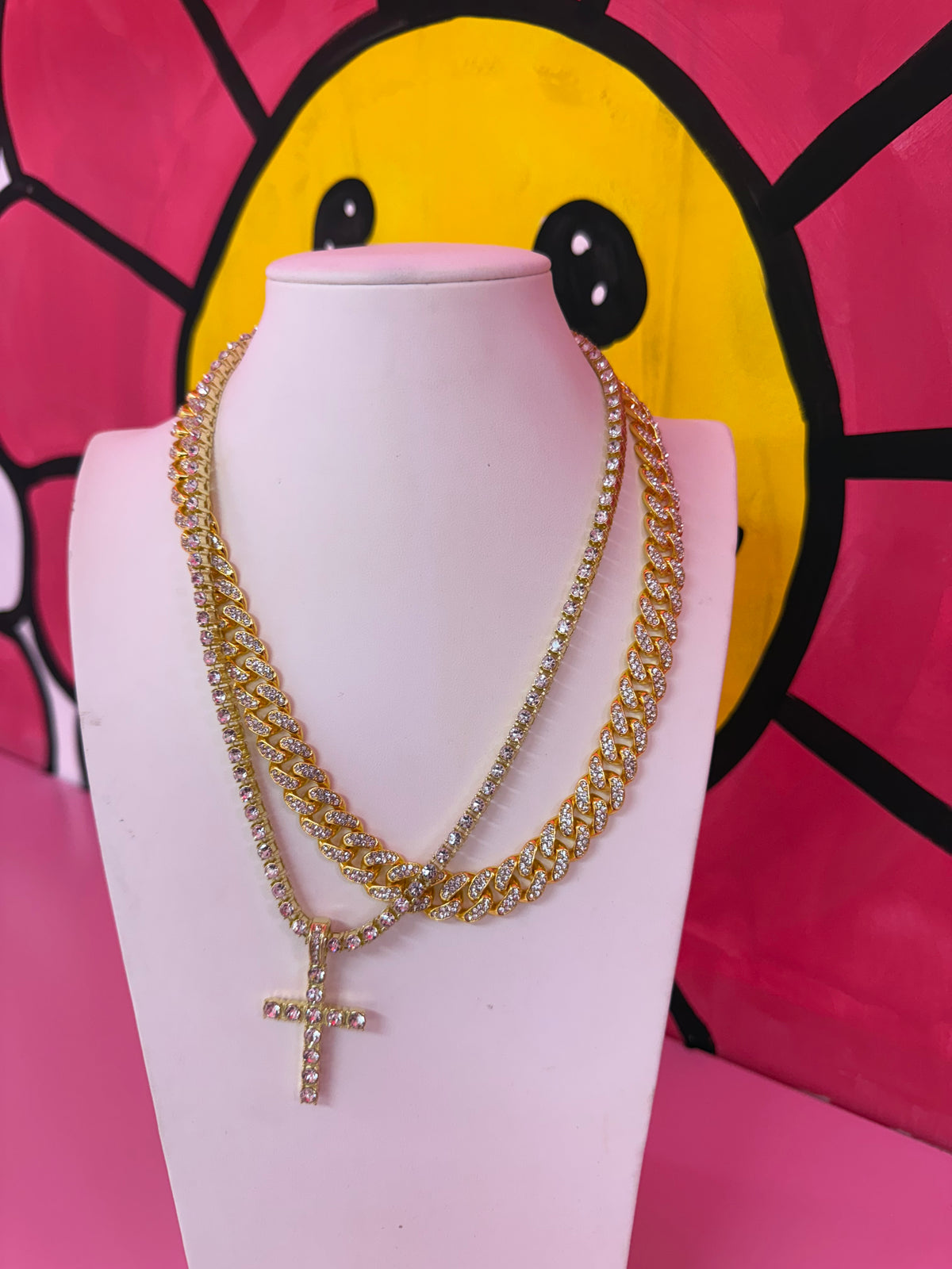 2Chainz Double Up Link & Tennis Necklace Set