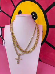 2Chainz Double Up Link & Tennis Necklace Set