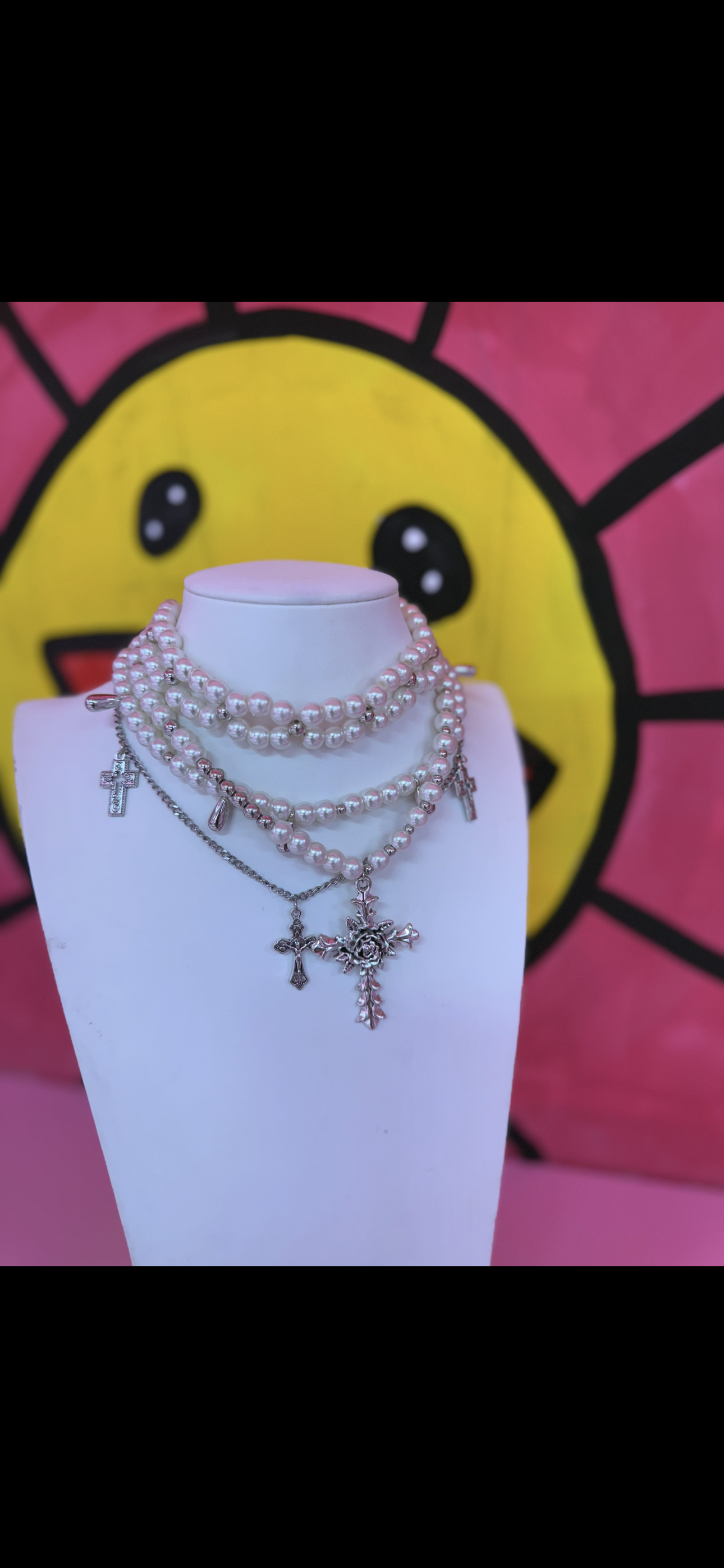 Clutch My Peals & Cross My Heart Necklace Set