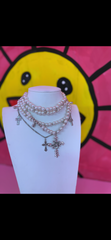 Clutch My Peals & Cross My Heart Necklace Set