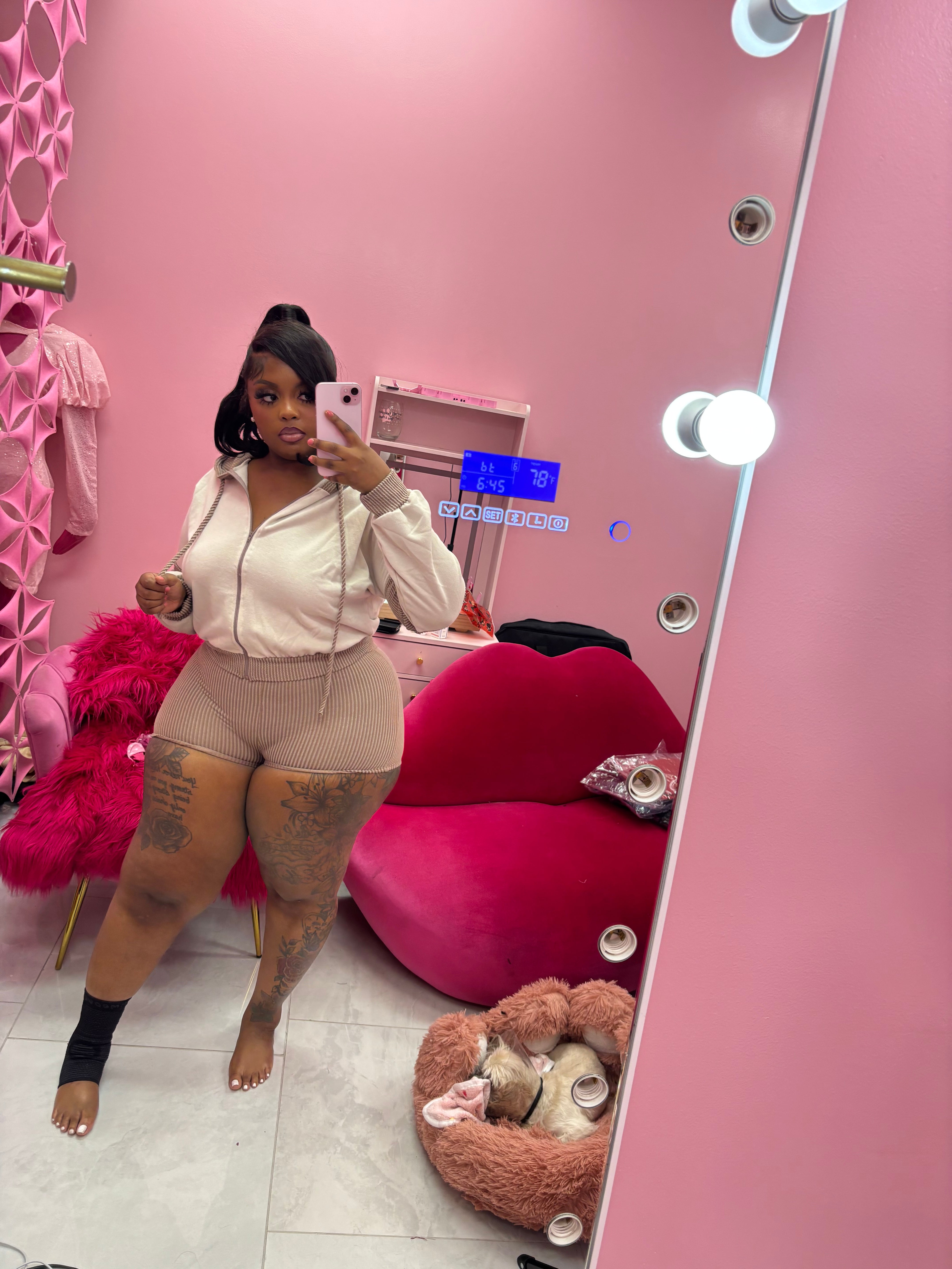 The Color Block Hoodie Short Set