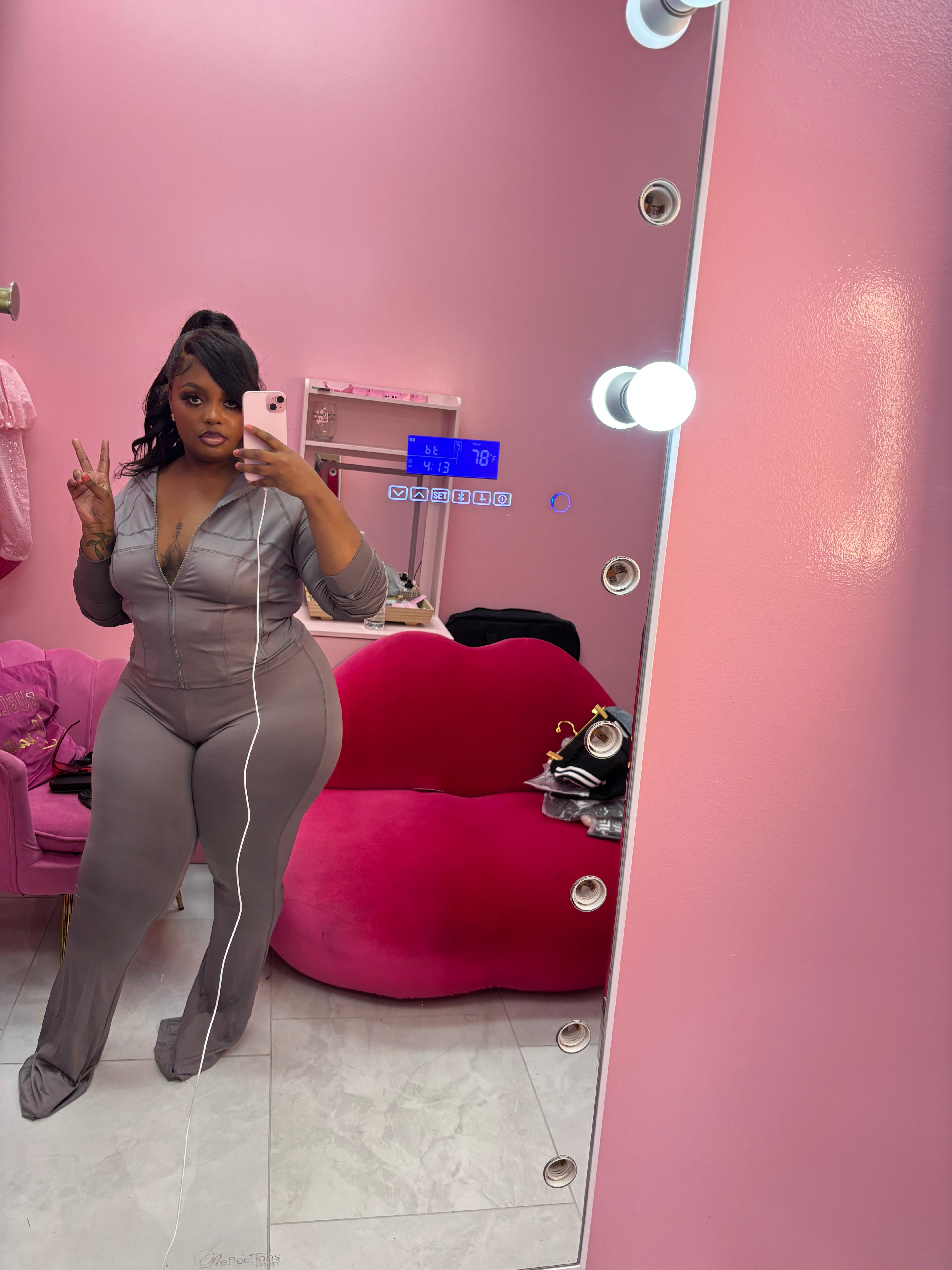 For The Gym Active Wide Leg Pants Set (Lulu inspired set)