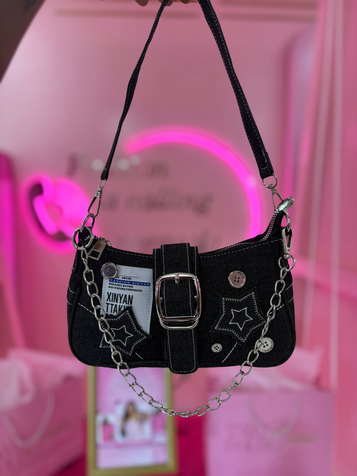 Denim Stars Shoulder Bag
