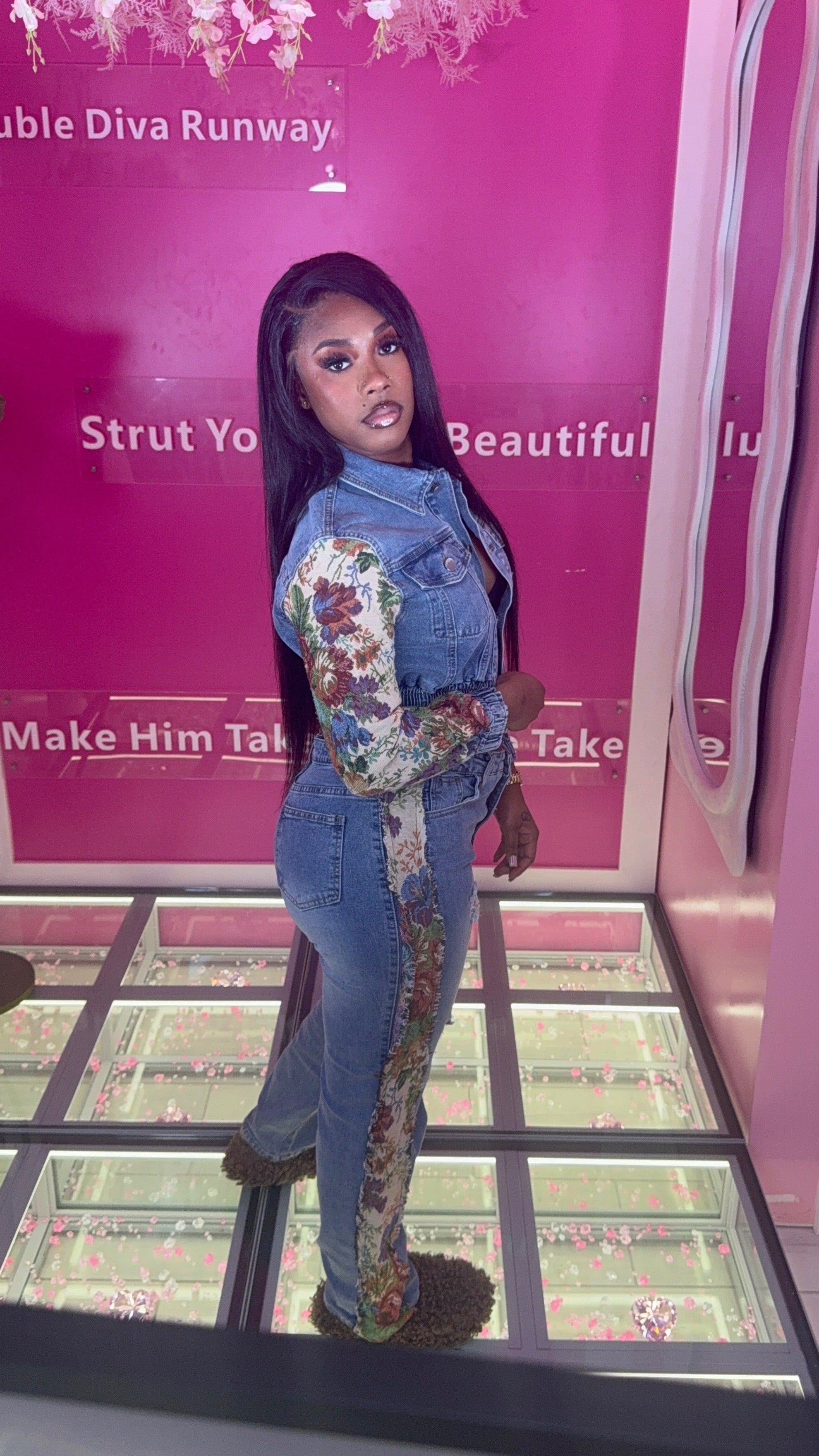 The Flower Jean Pants Set