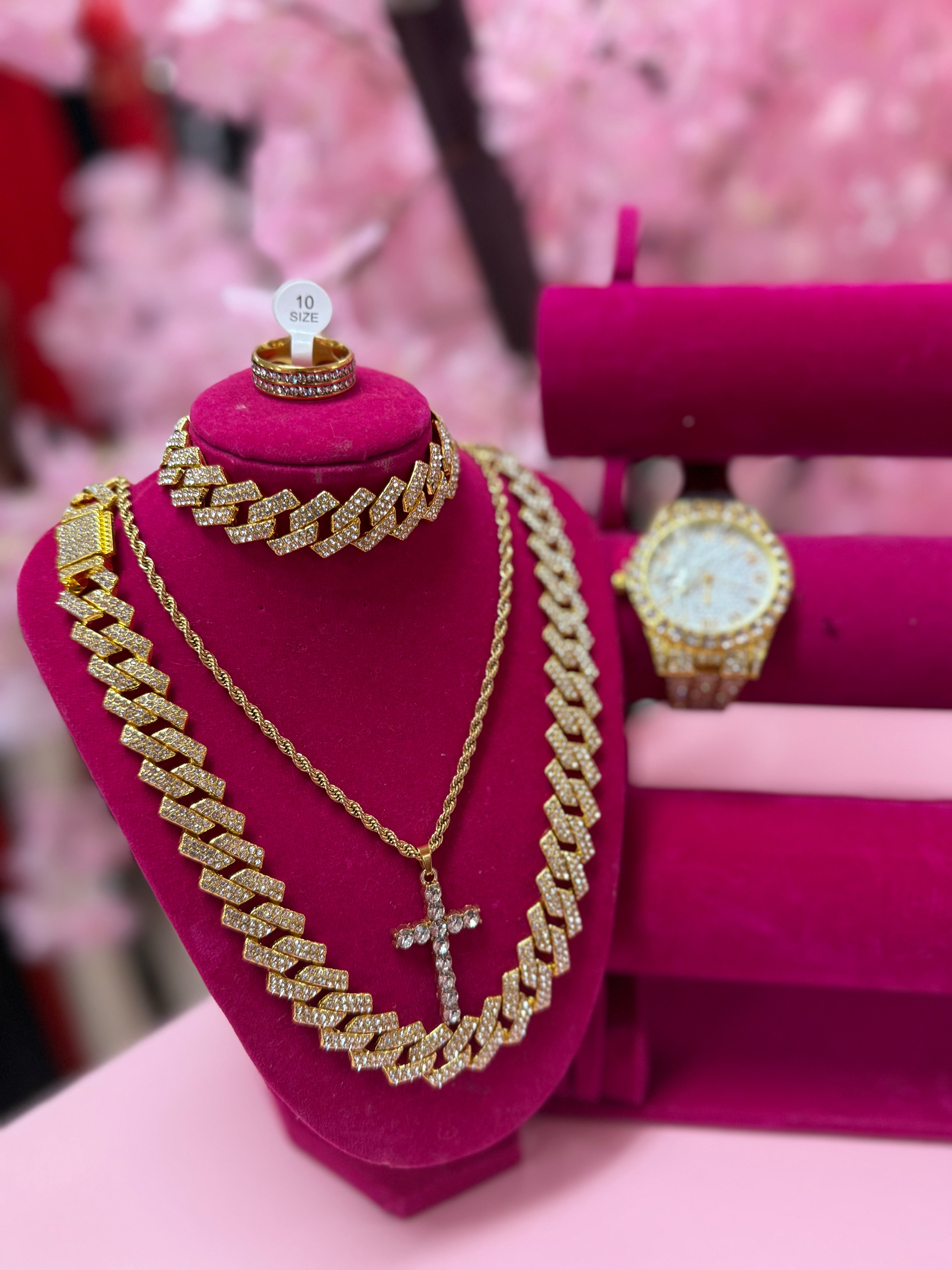 Don't Cross Me Out 5pc Watch & Necklace Set