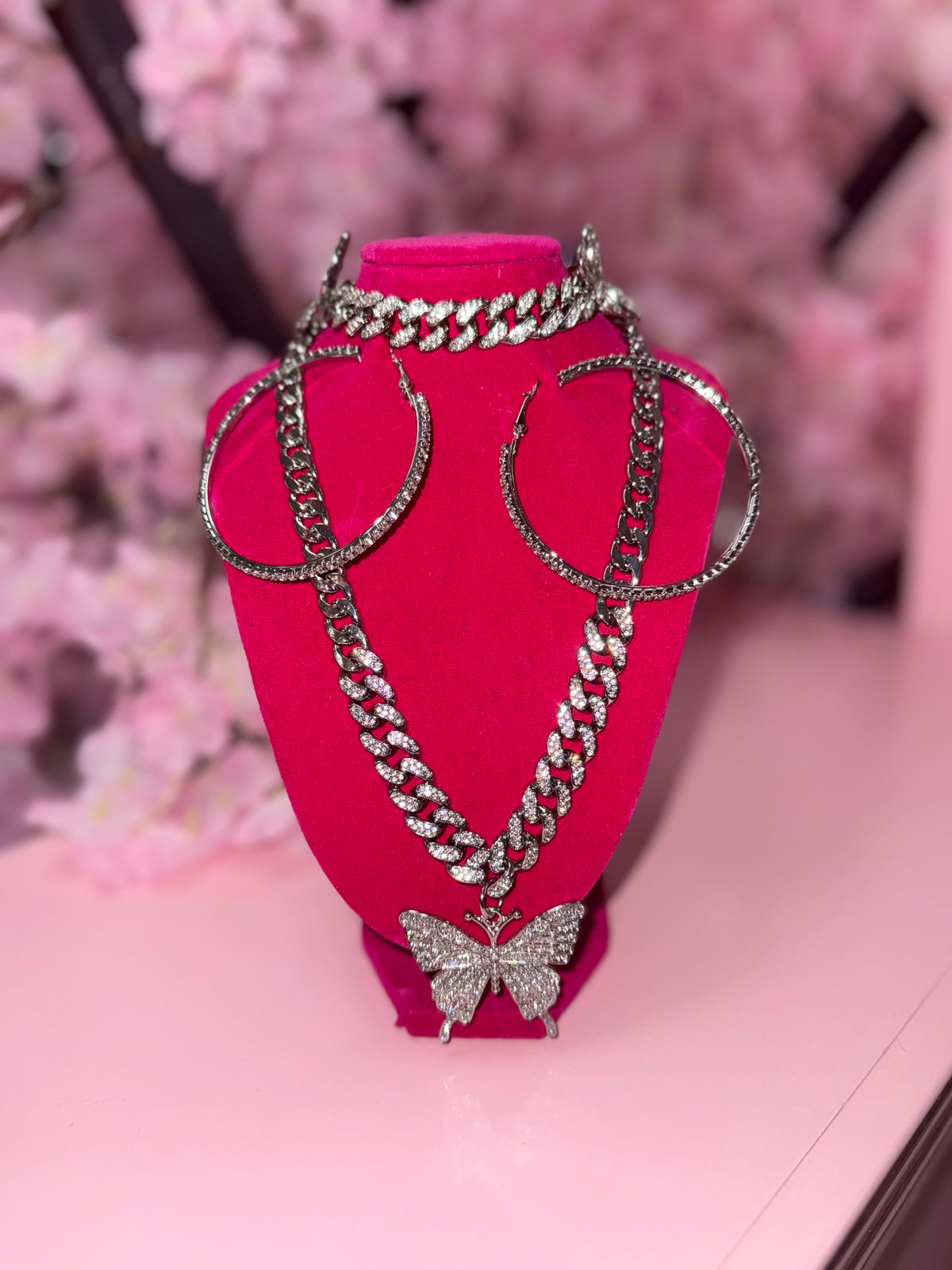 The Butterfly Cuban Necklace and Bracelet Set