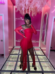 His Fave Girl Date Night Sheer 2pc Dress