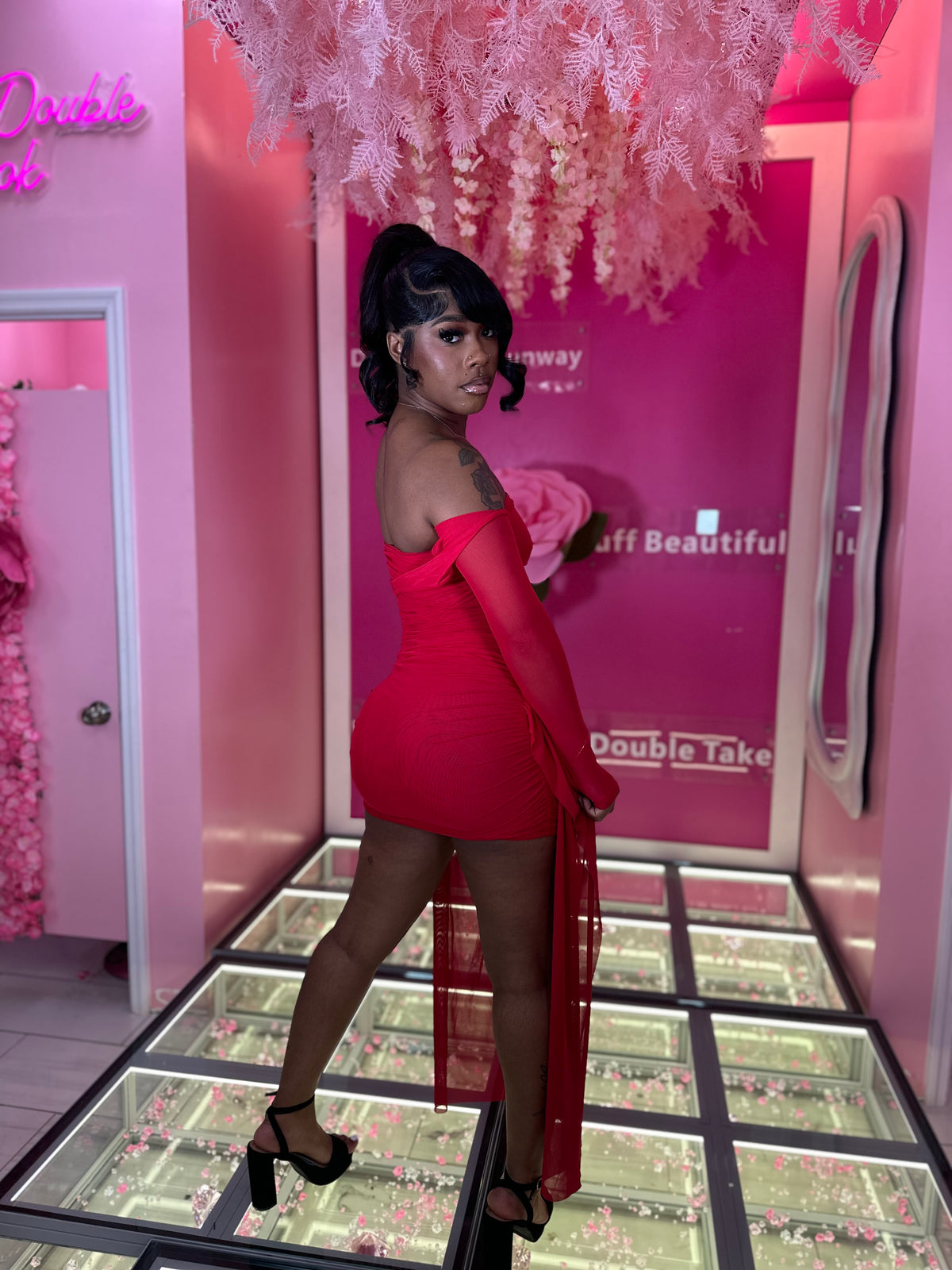 His Fave Girl Date Night Sheer 2pc Dress