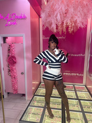 Badd Dolly Hi-Waist Sweater Short Set /w Hood