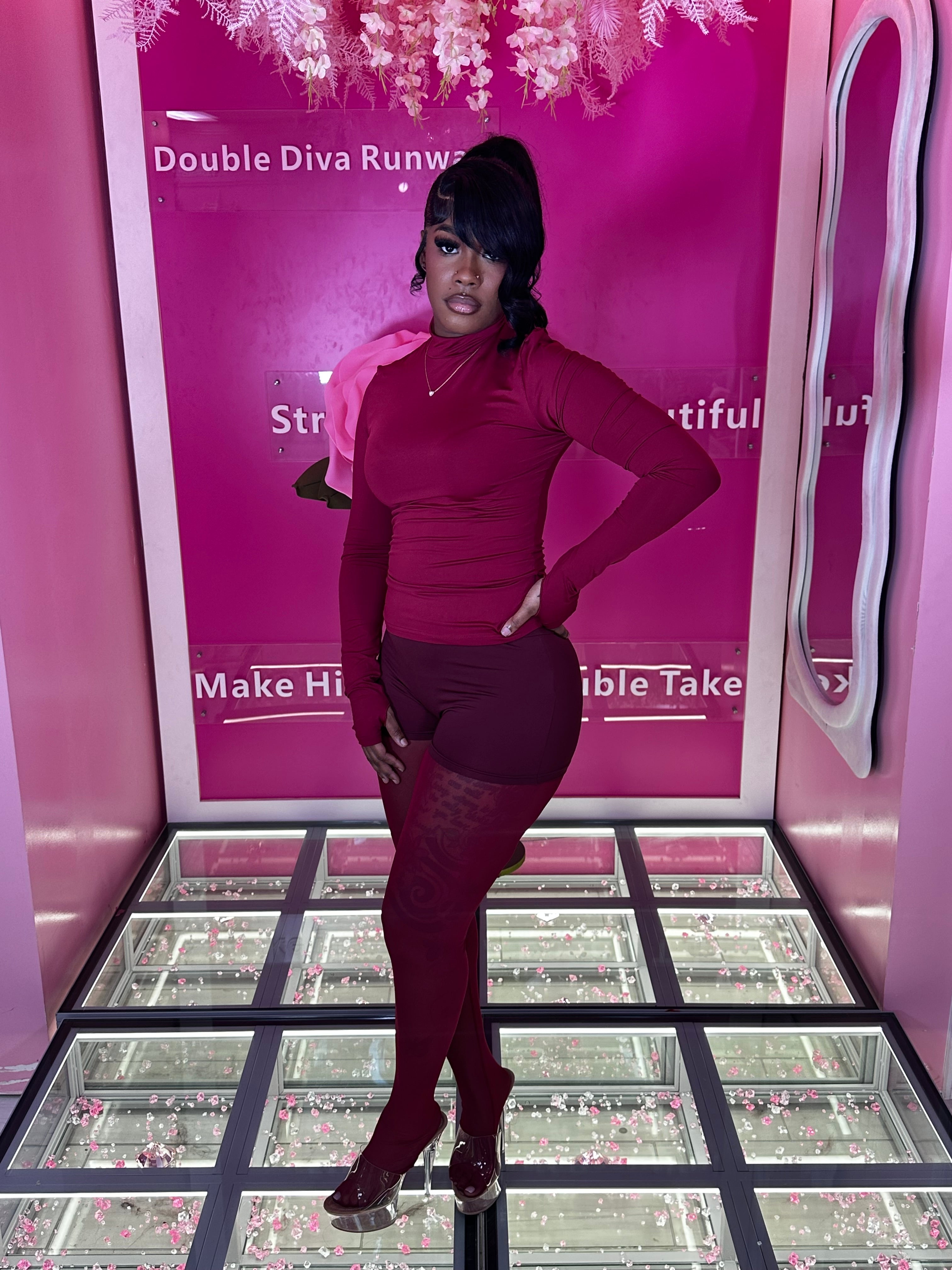 Keepin' It Simple 3 Piece Long Sleeve Short Set w/ Sheer Leggins