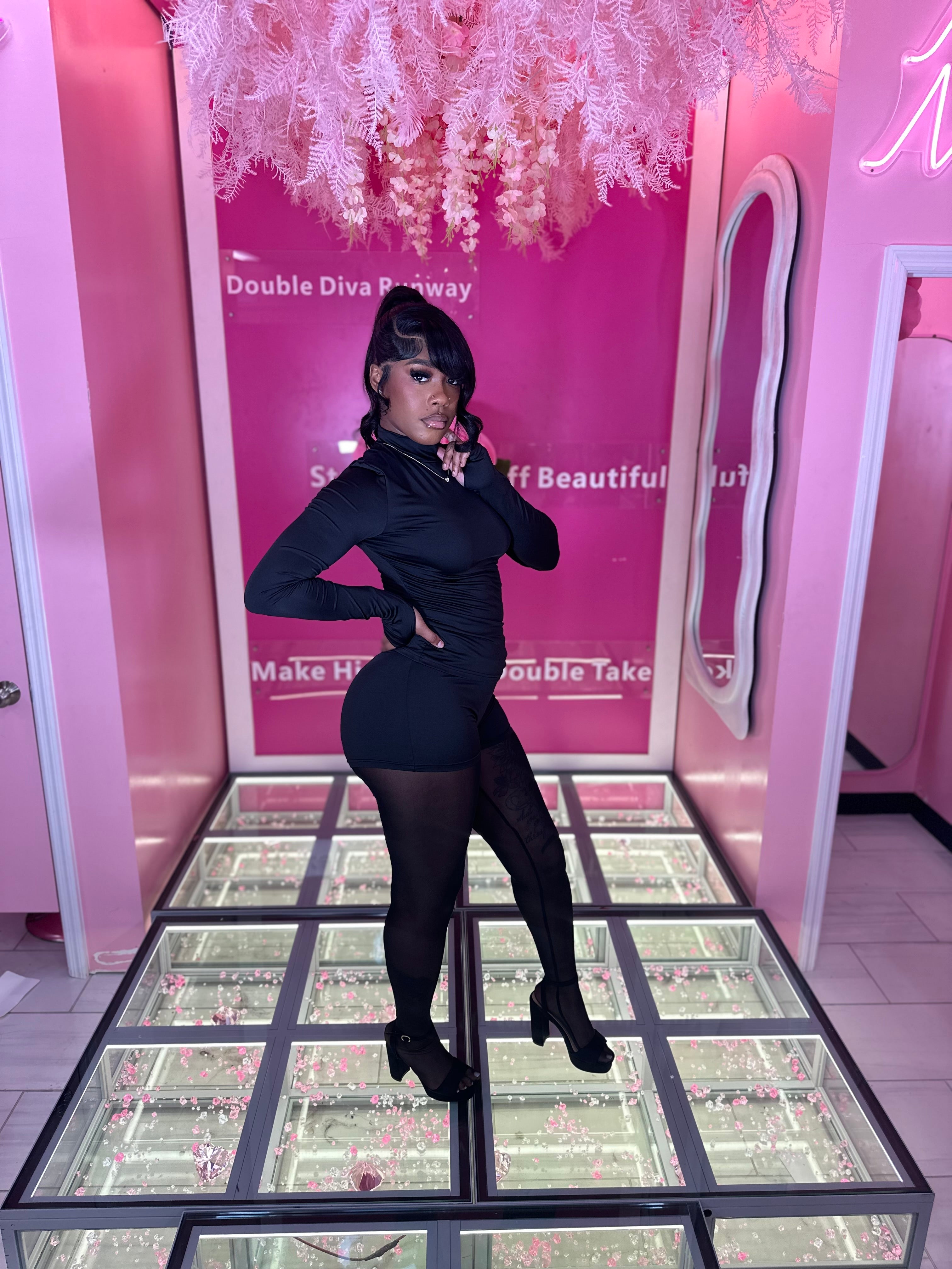 Keepin' It Simple 3 Piece Long Sleeve Short Set w/ Sheer Leggins