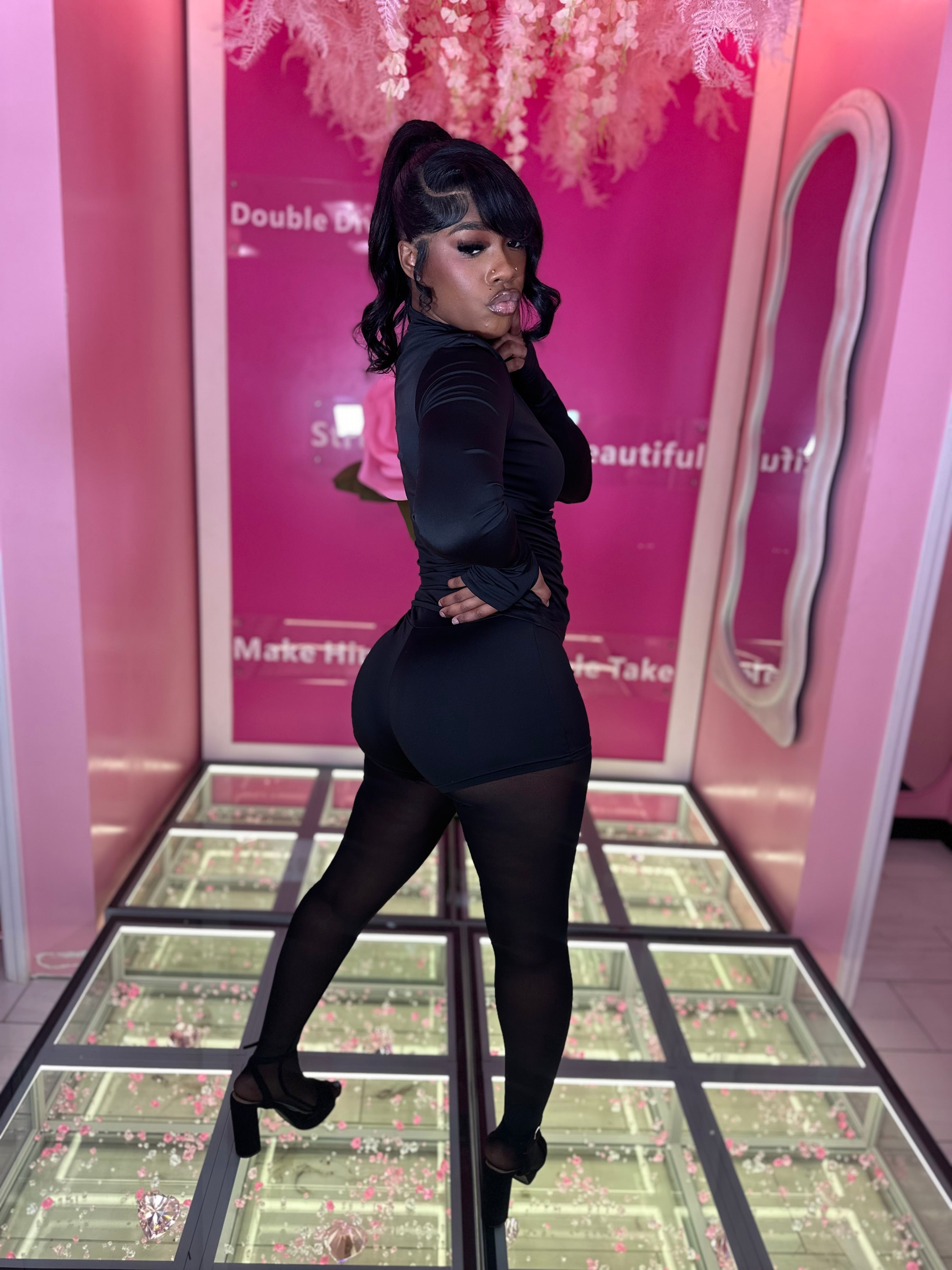 Keepin' It Simple 3 Piece Long Sleeve Short Set w/ Sheer Leggins