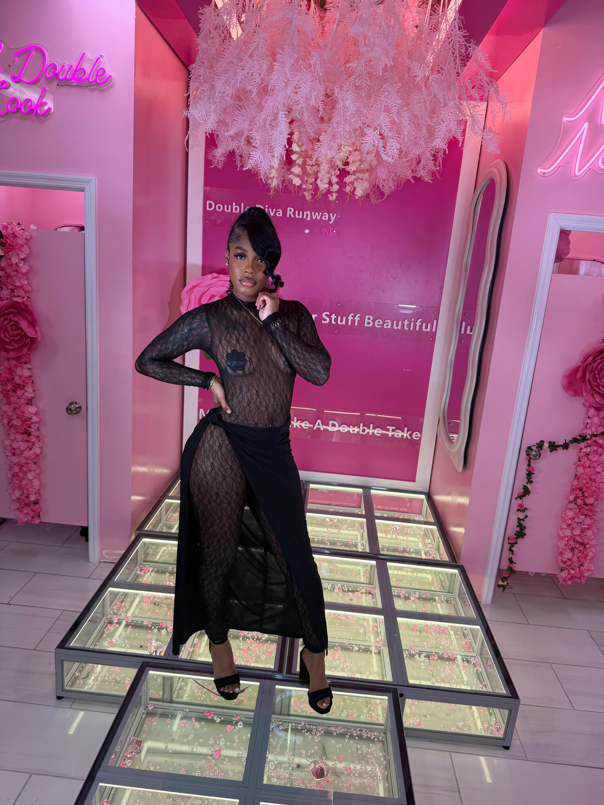 Mission Accomplish Sexy Lace Jumpsuit w/ Cover Up