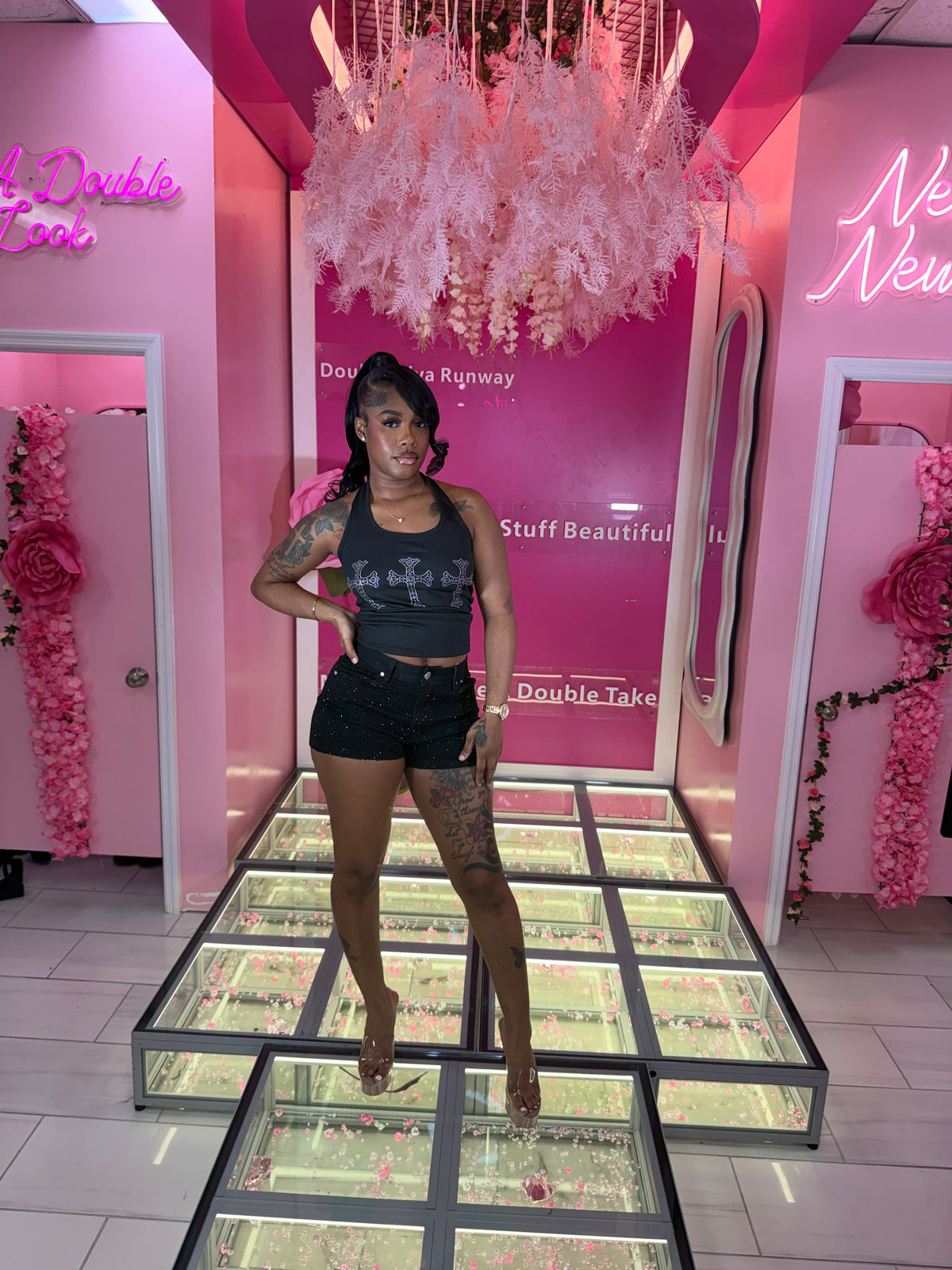 Triple Cross Diamond Tank Top