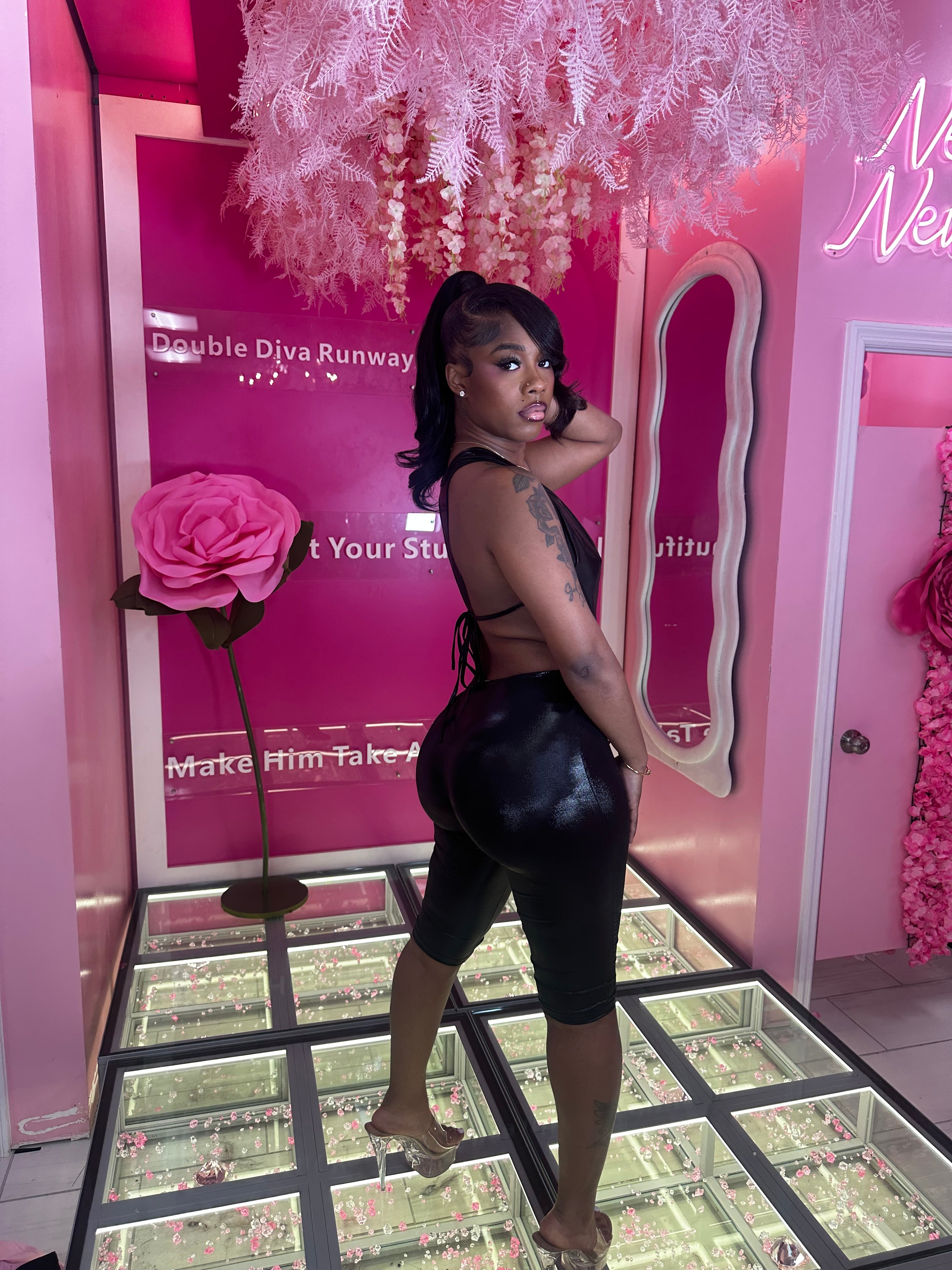 Sexy Backless Bodysuit & Capri Set