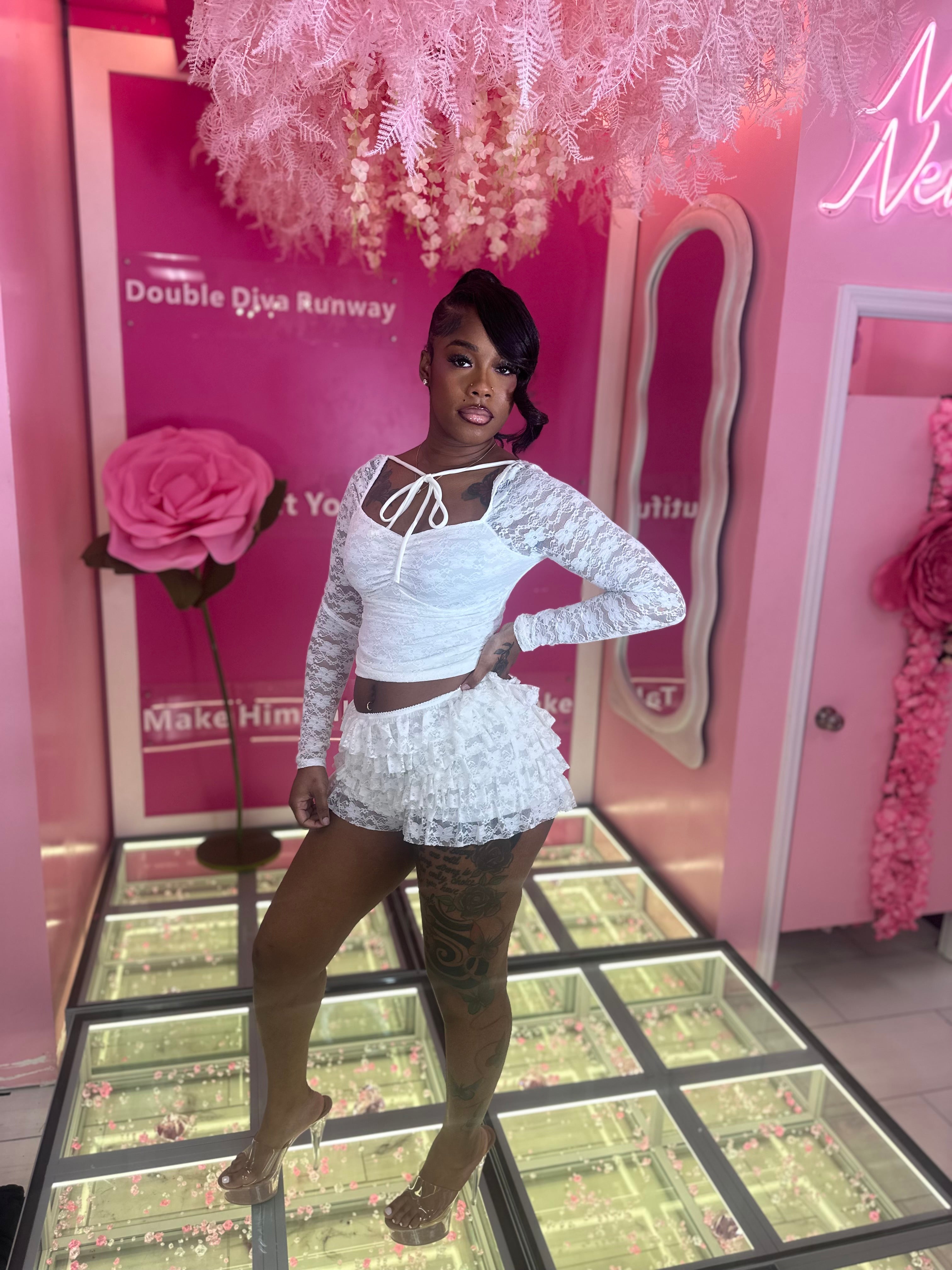 Perfect Daze Floral Lace Top & Short Set