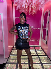 Belted Faux Leather Mini Skirt