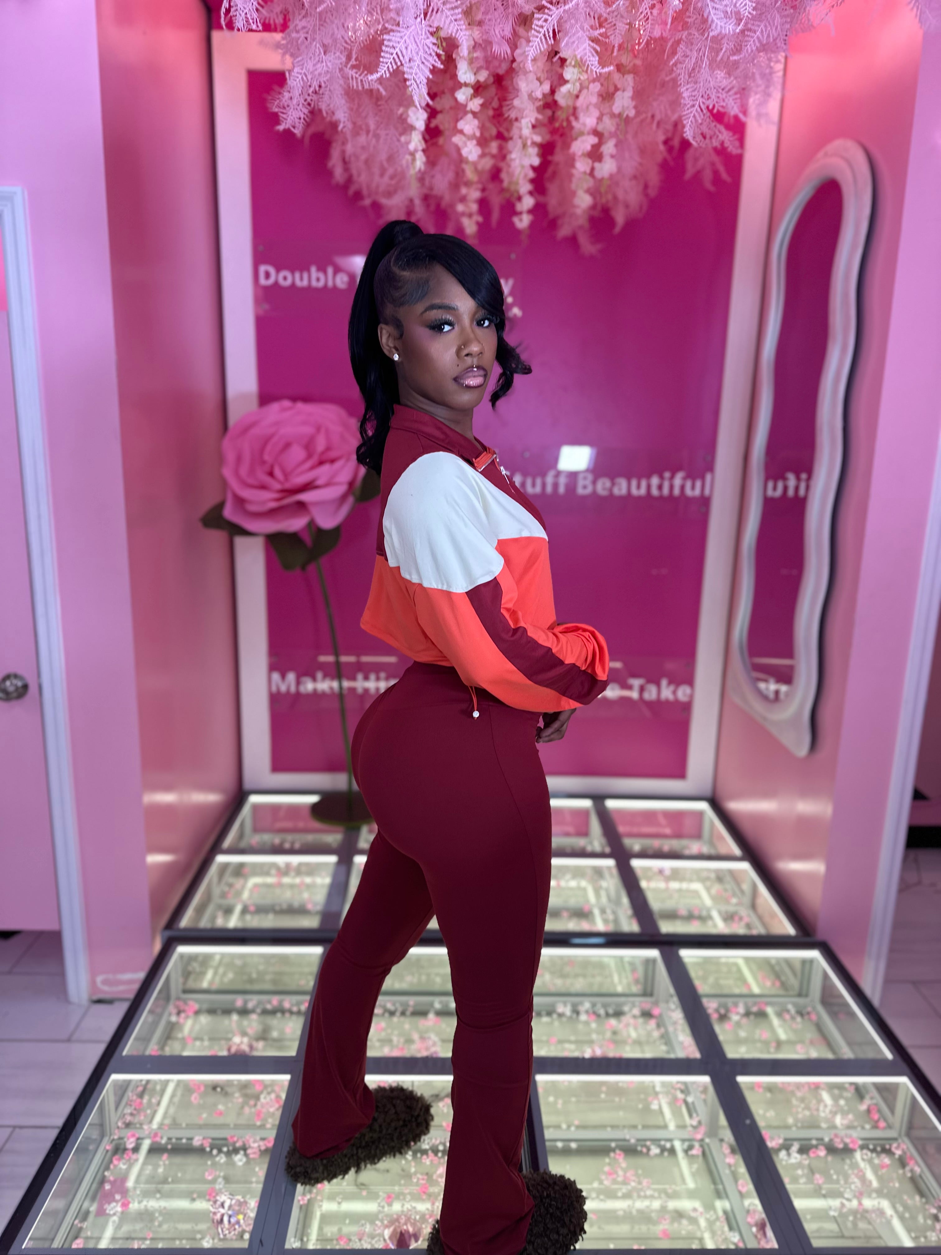 On The Go Crop Jacket Wide Leg Pants Set