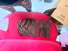 Locked In Chocolate Skirt Set