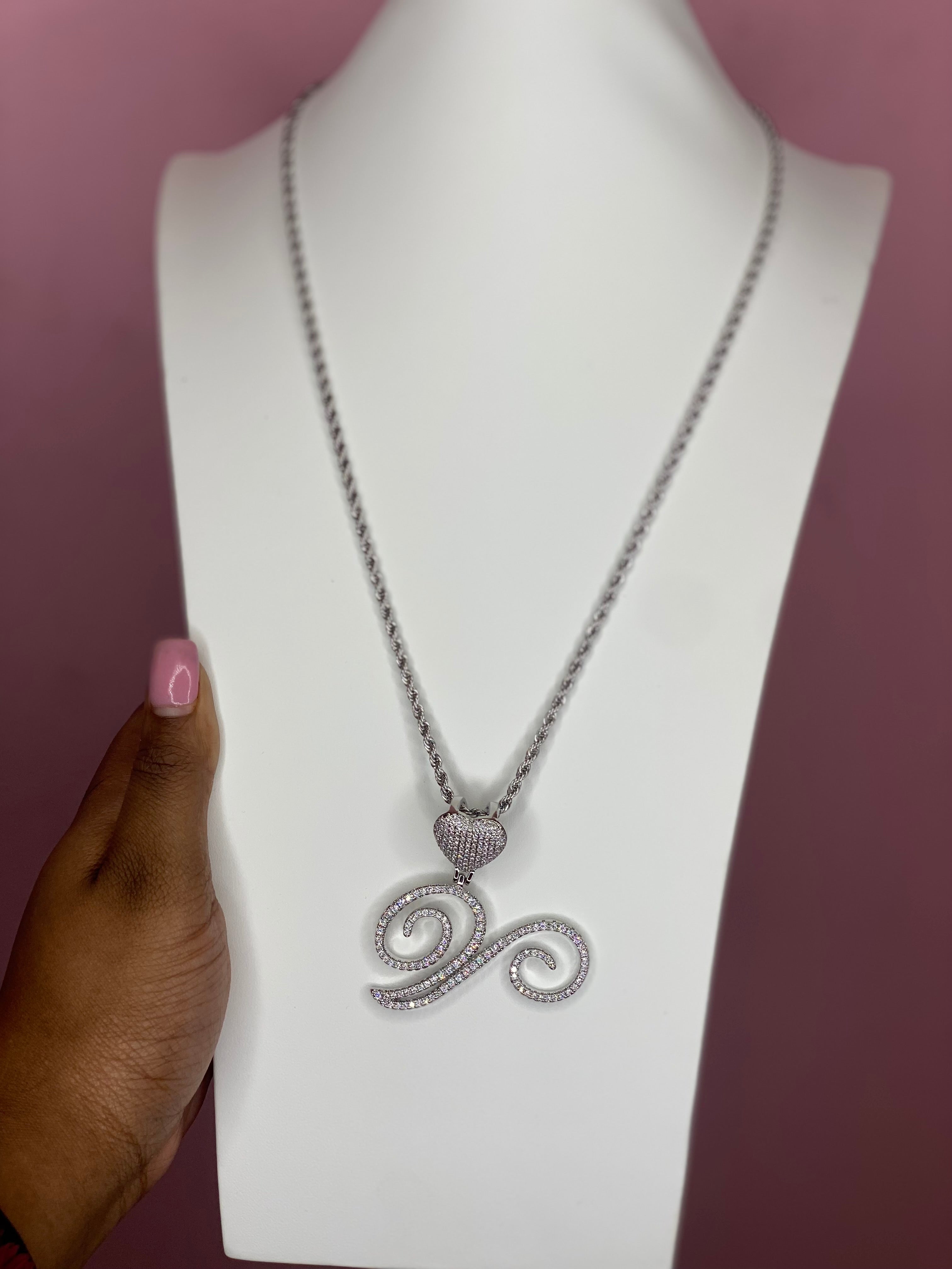 Letter Heart Necklace