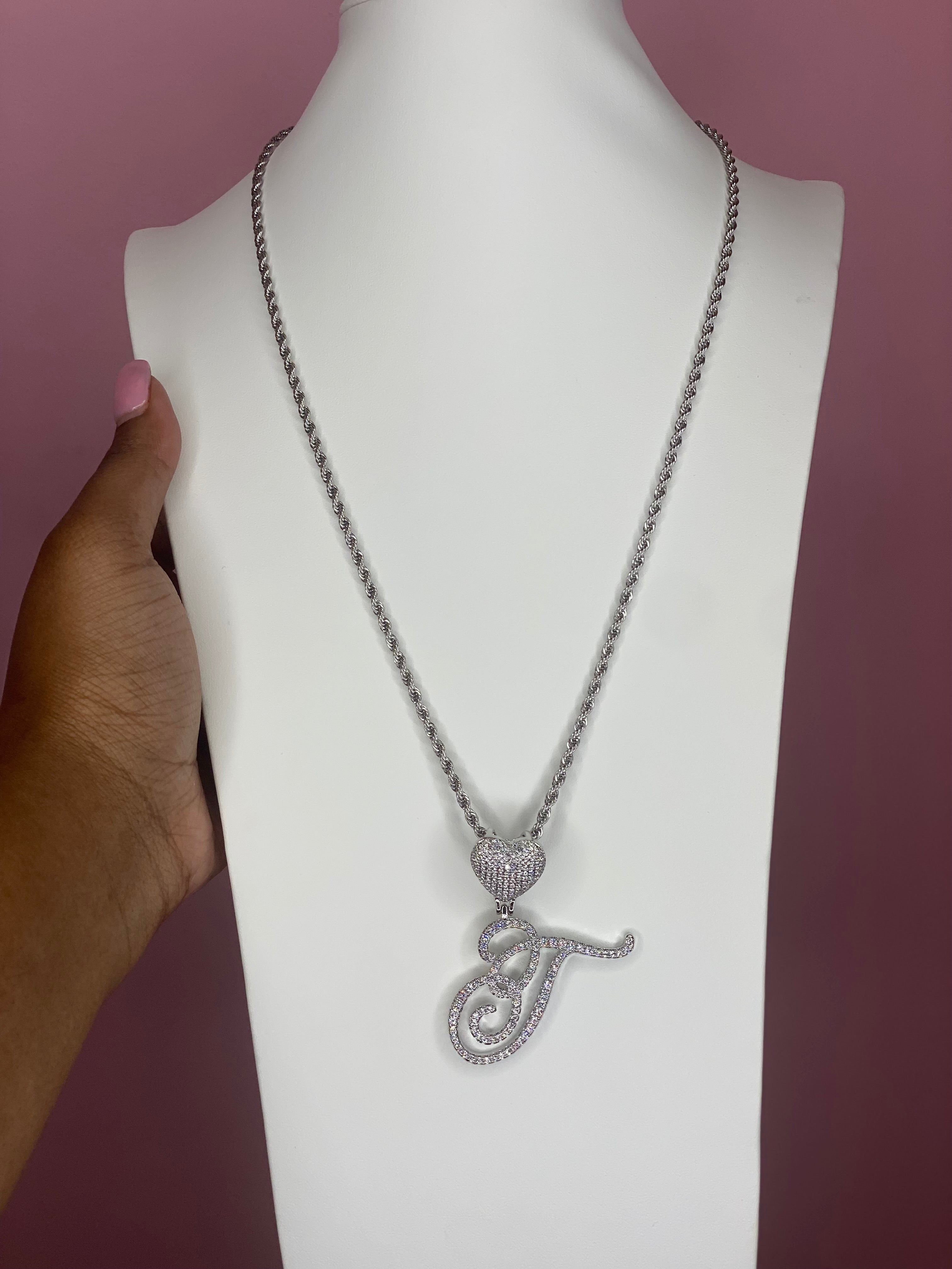 Letter Heart Necklace