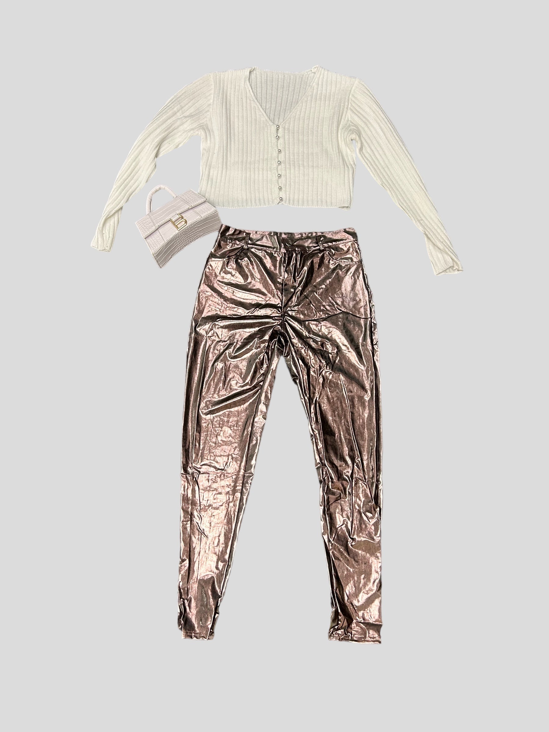 Metallic Fitted Pants