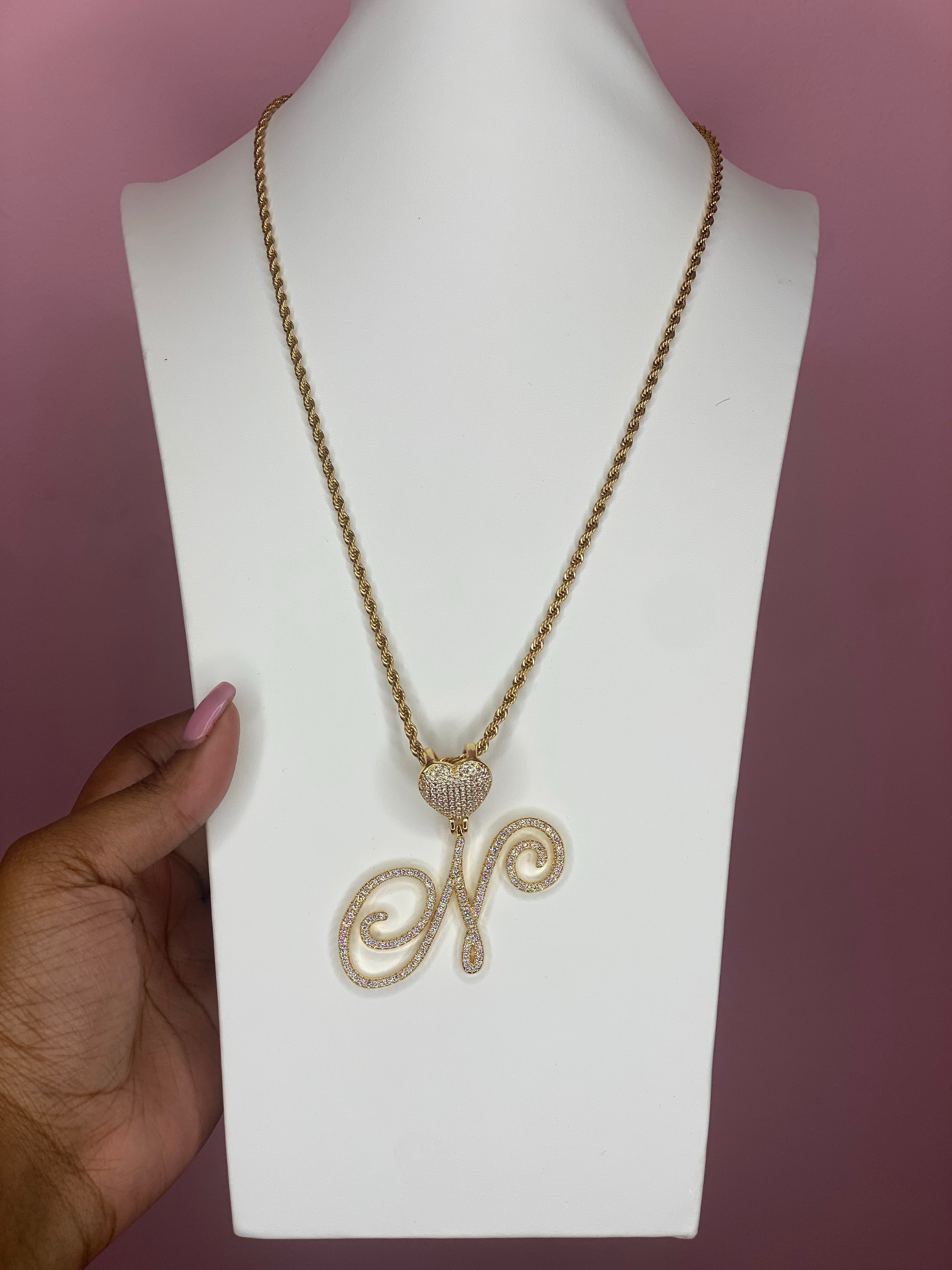 Letter Heart Necklace