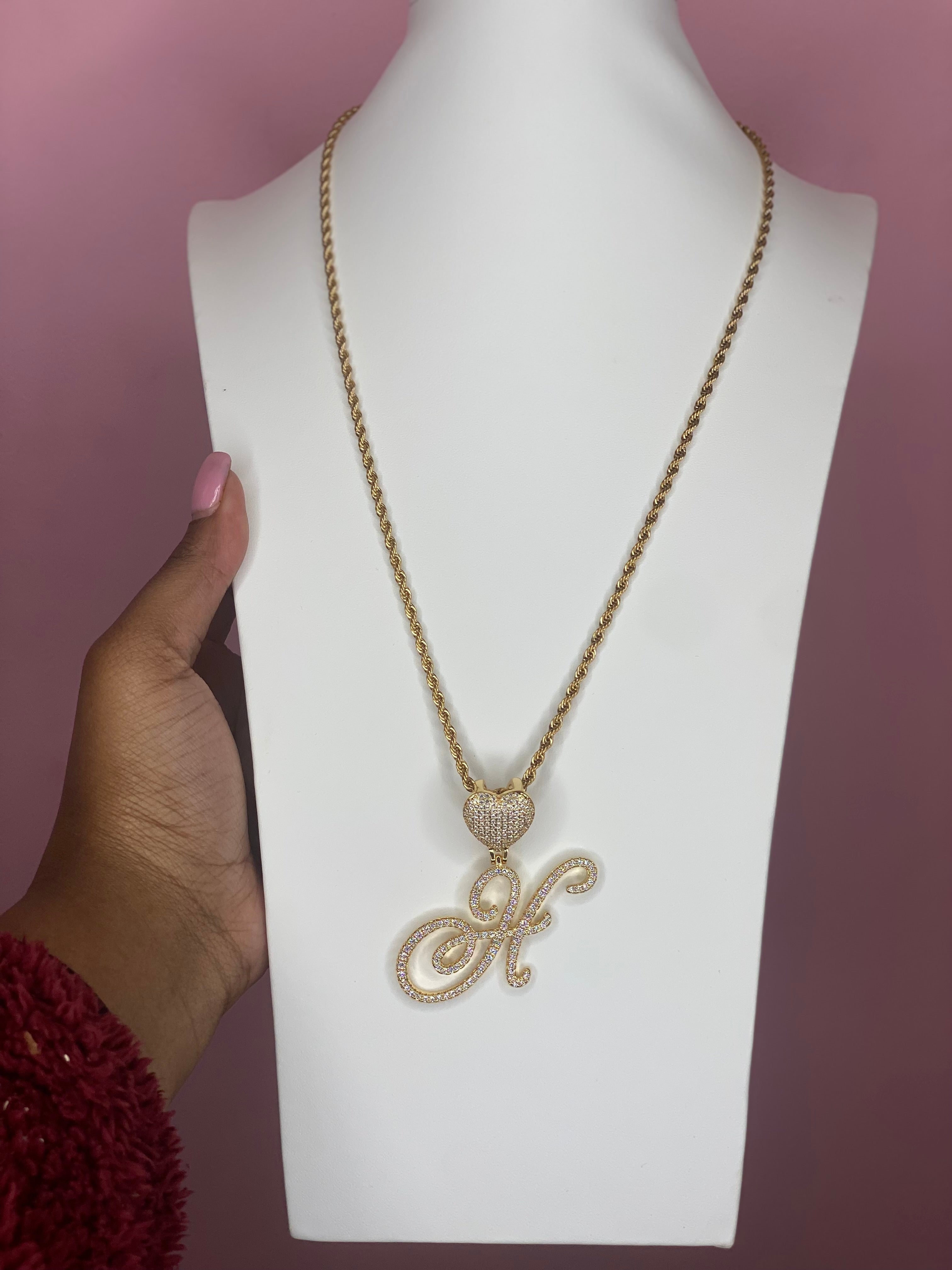 Letter Heart Necklace