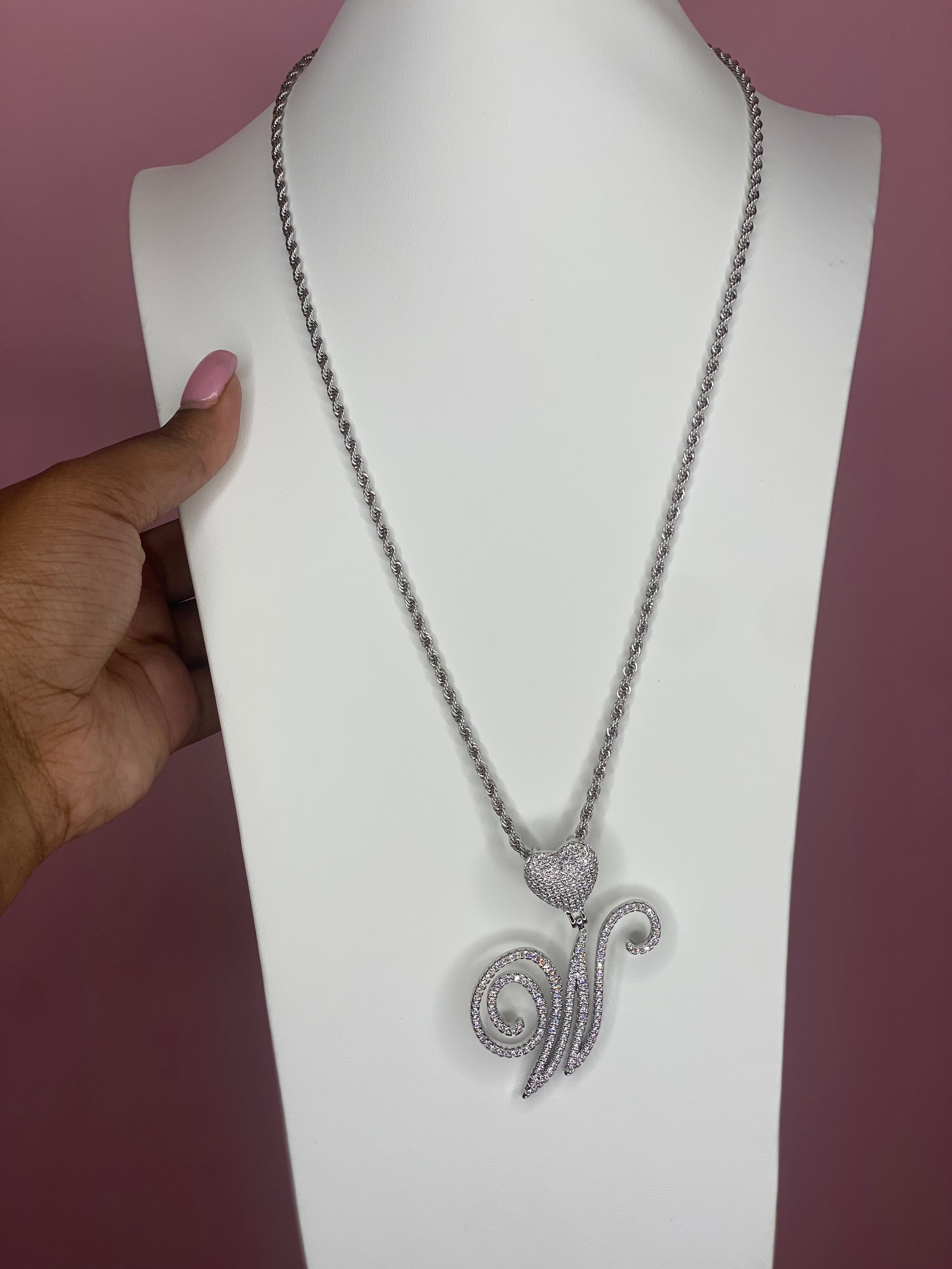 Letter Heart Necklace