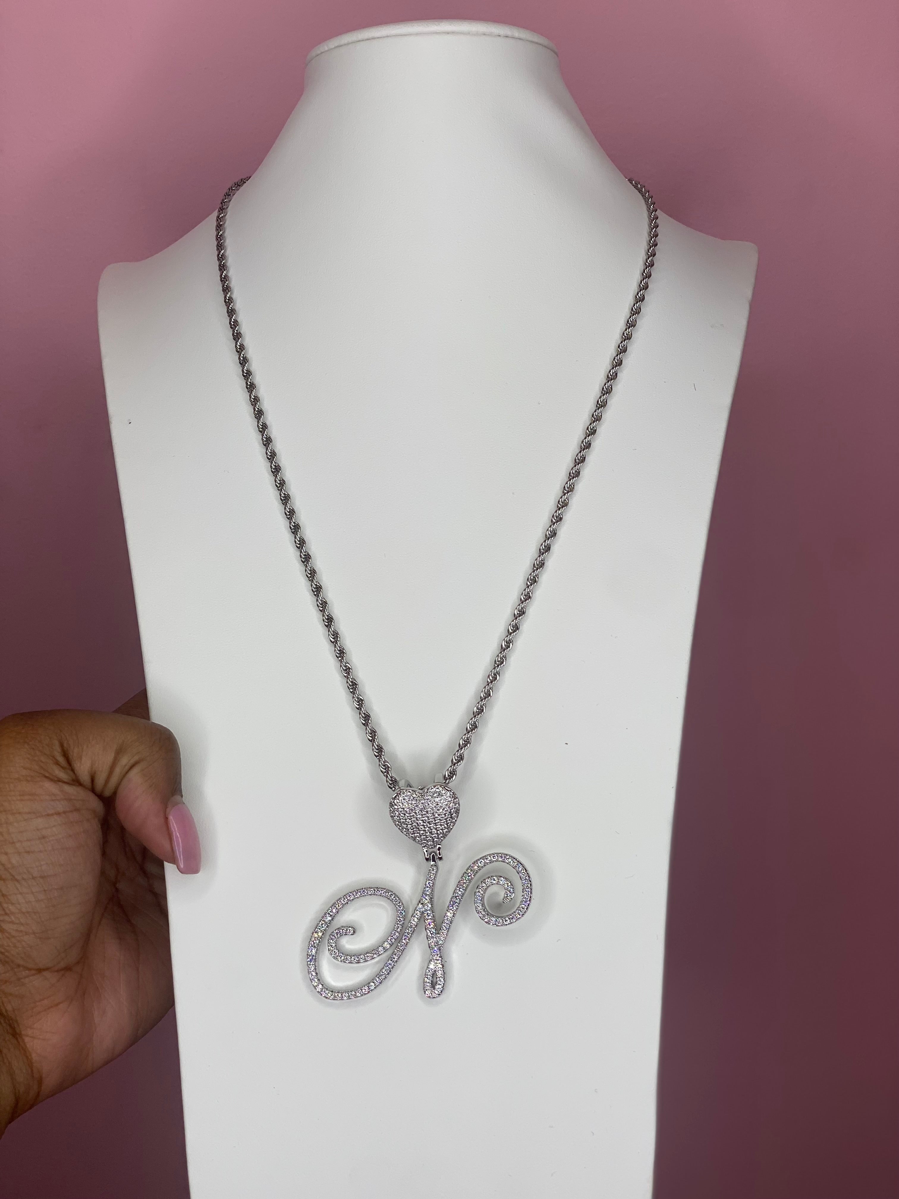 Letter Heart Necklace