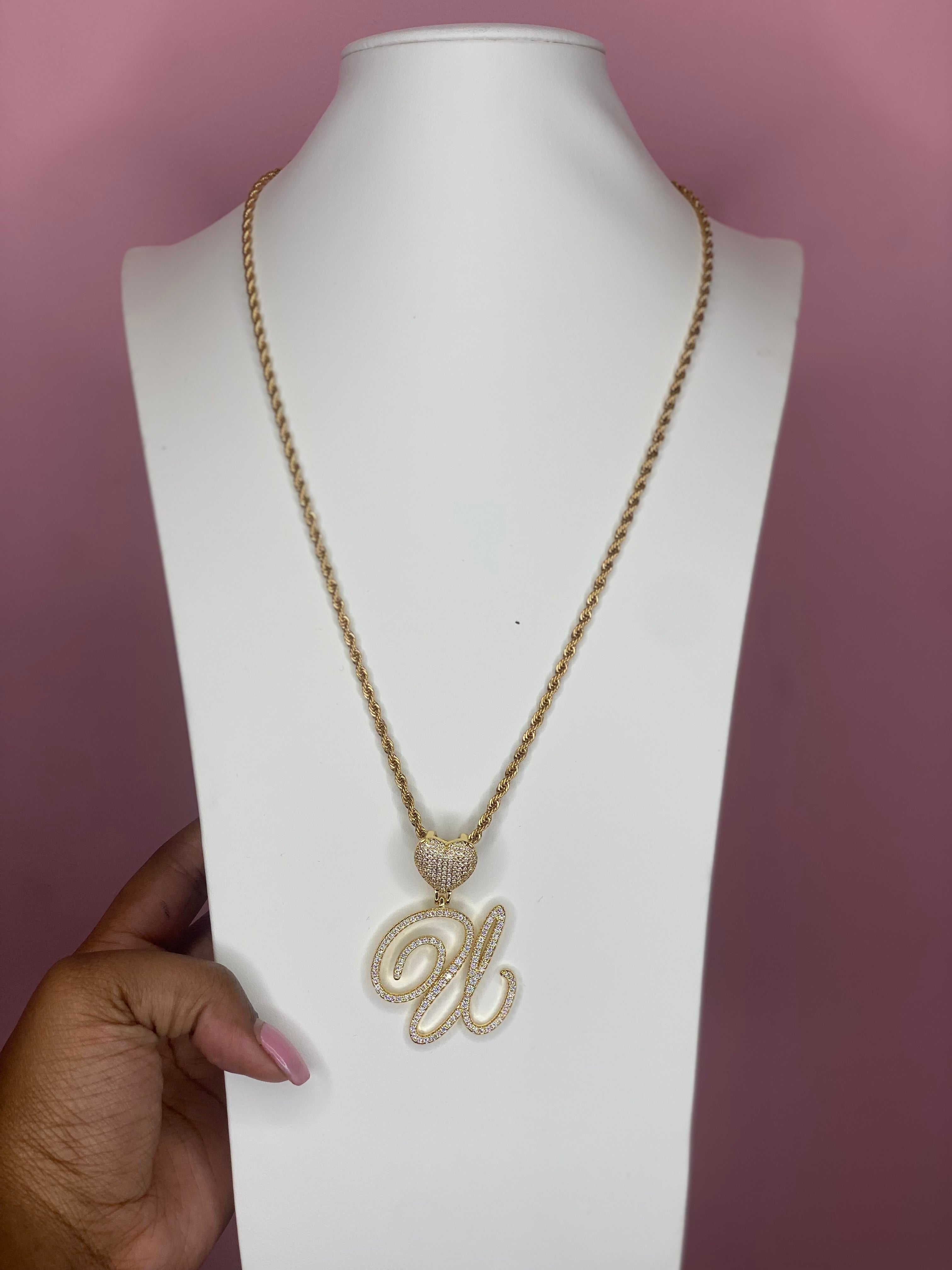 Letter Heart Necklace
