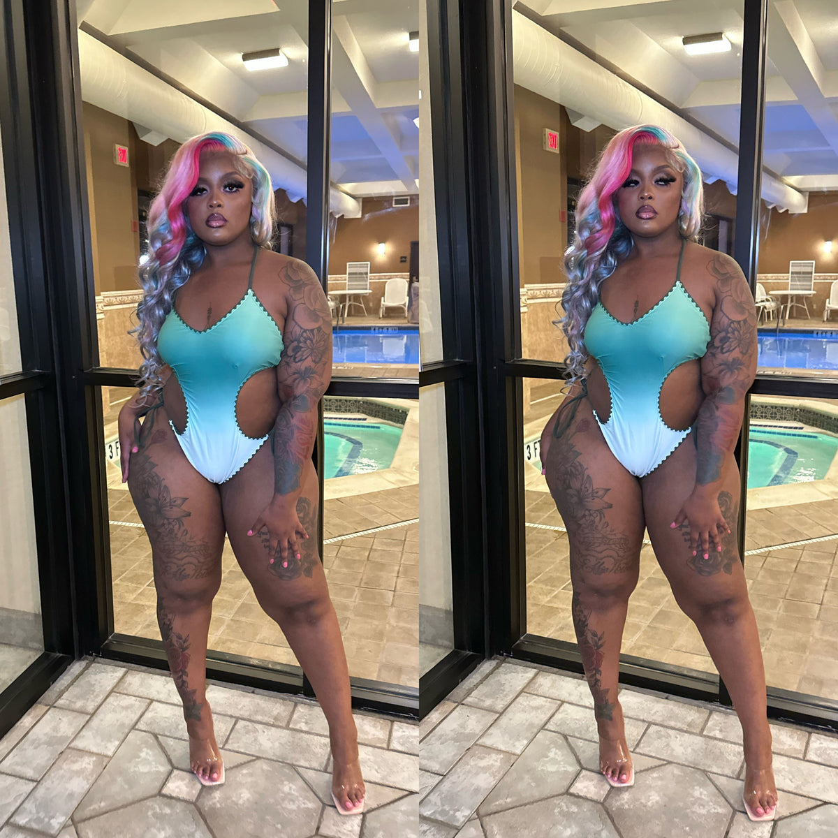 Money Talk 1pc swim suit